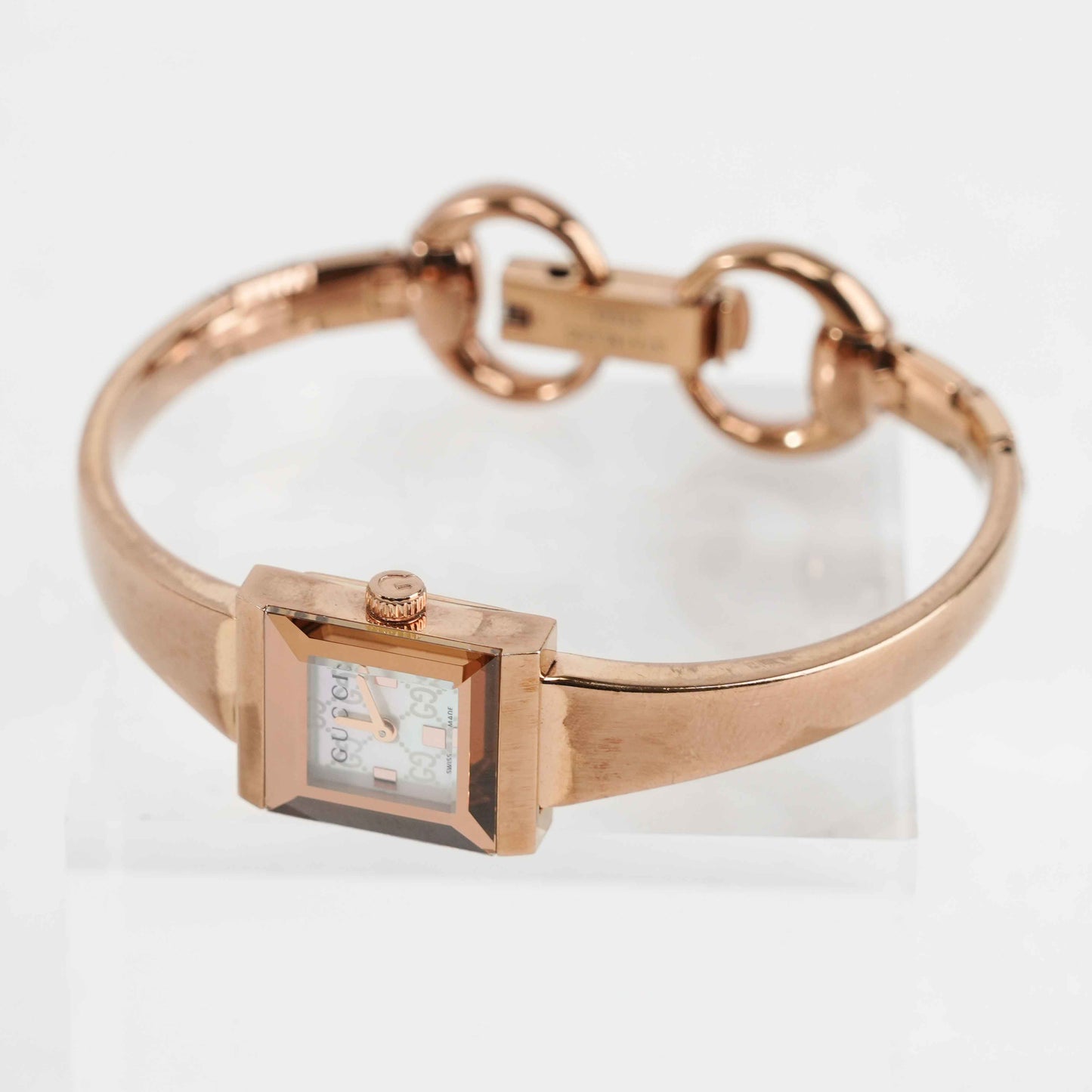 Gucci Women's Rose Gold-Tone Stainless Steel Bangle Watch