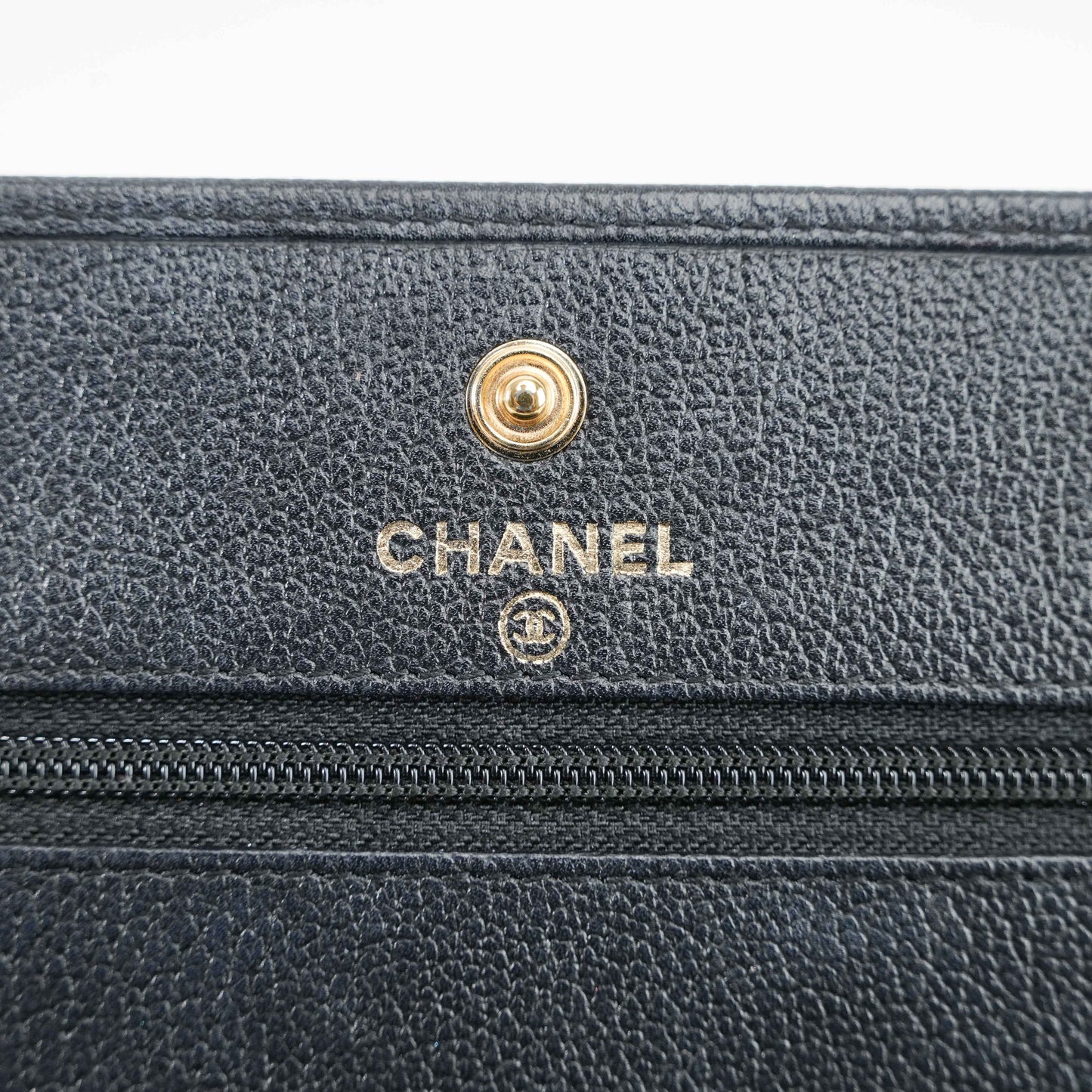 Chanel Camellia Motif Wallet on Chain Black Lambskin Leather Crossbody Bag