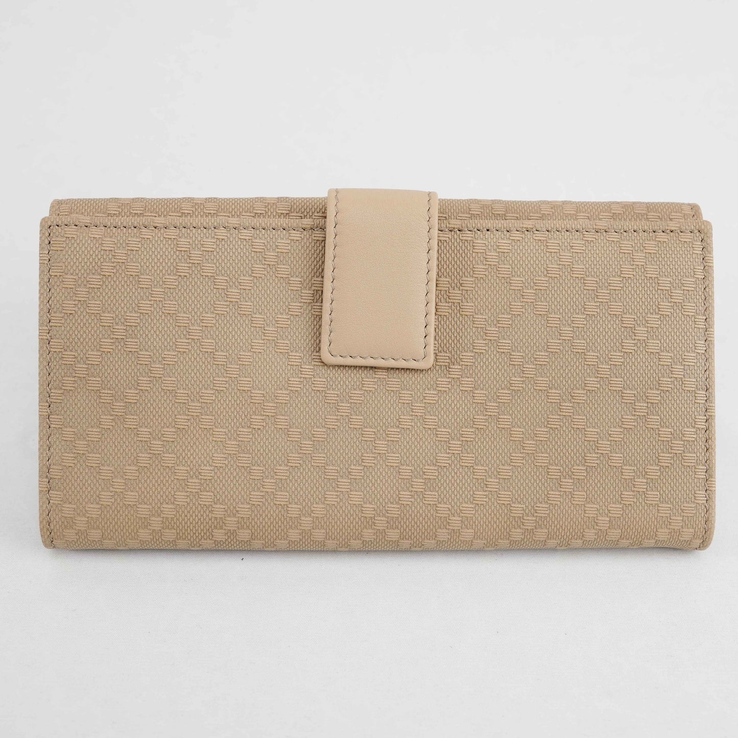 Gucci Beige Jacquard Canvas Trifold Wallet with Studded GG Logo – Model 231843