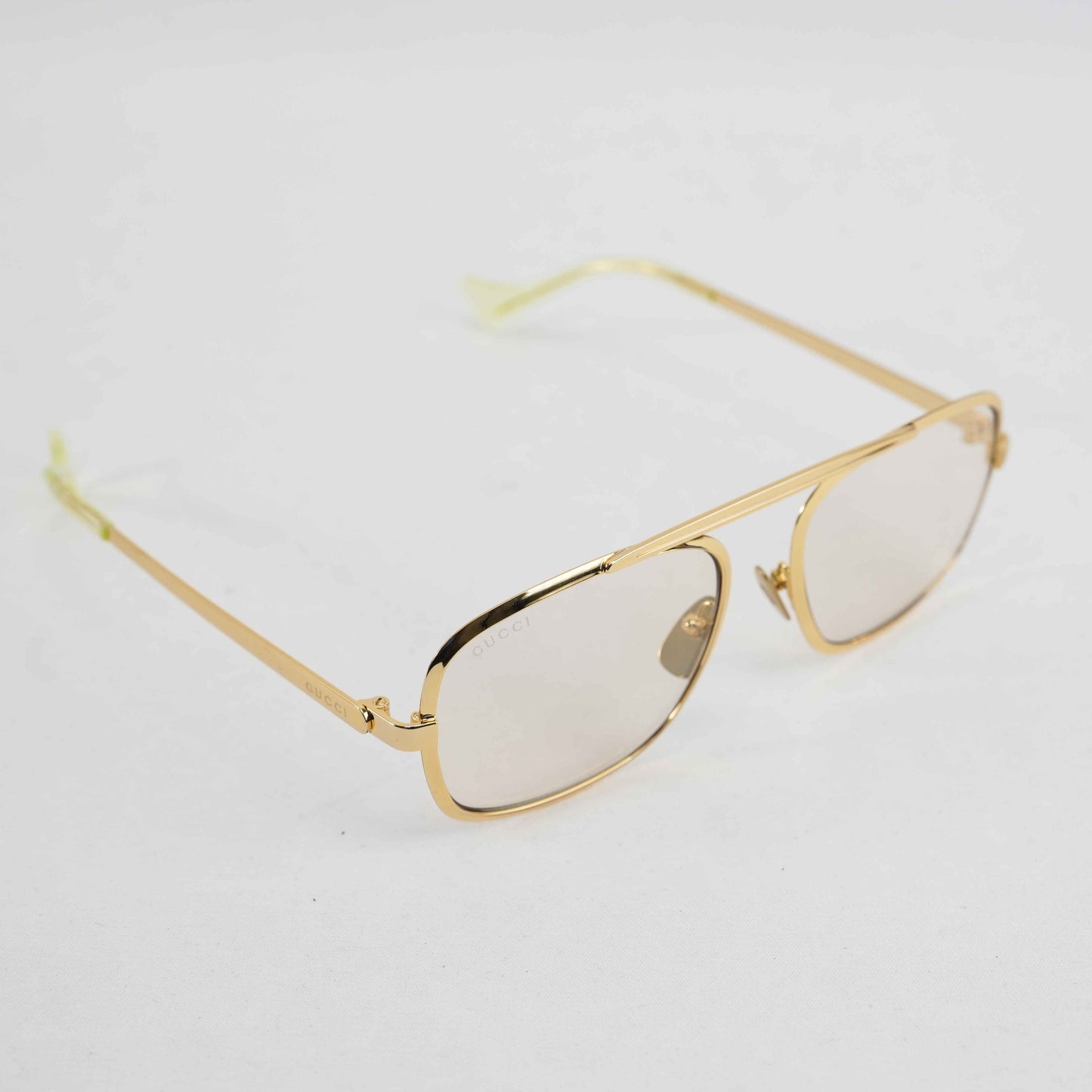 Authentic Gucci GG1250S 001 Gold Metal Aviator Eyeglasses
