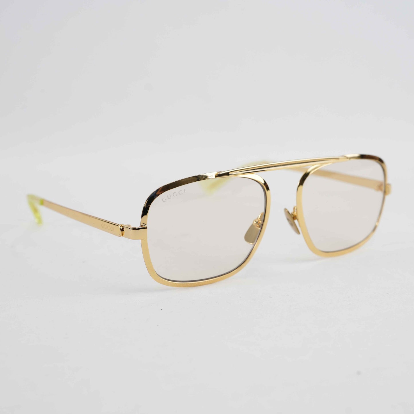 Authentic Gucci GG1250S 001 Gold Metal Aviator Eyeglasses