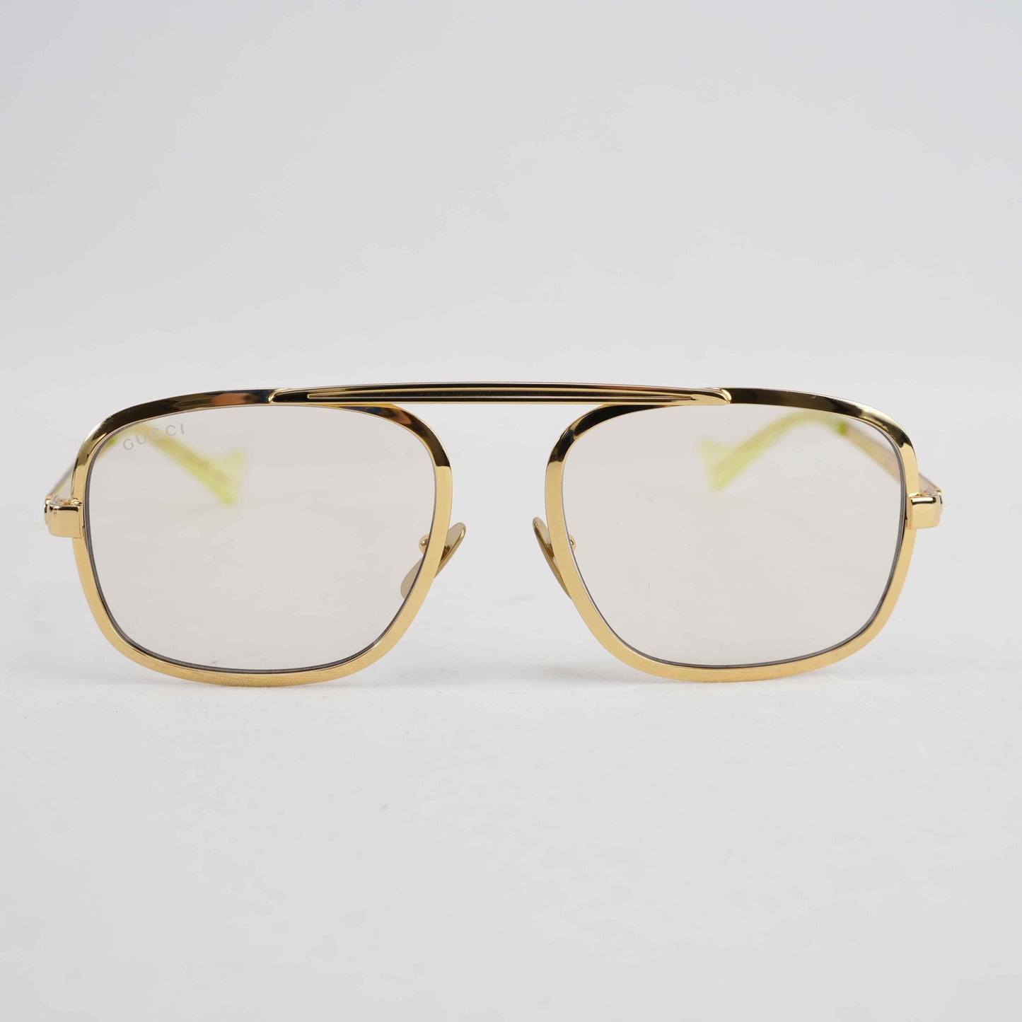 Authentic Gucci GG1250S 001 Gold Metal Aviator Eyeglasses