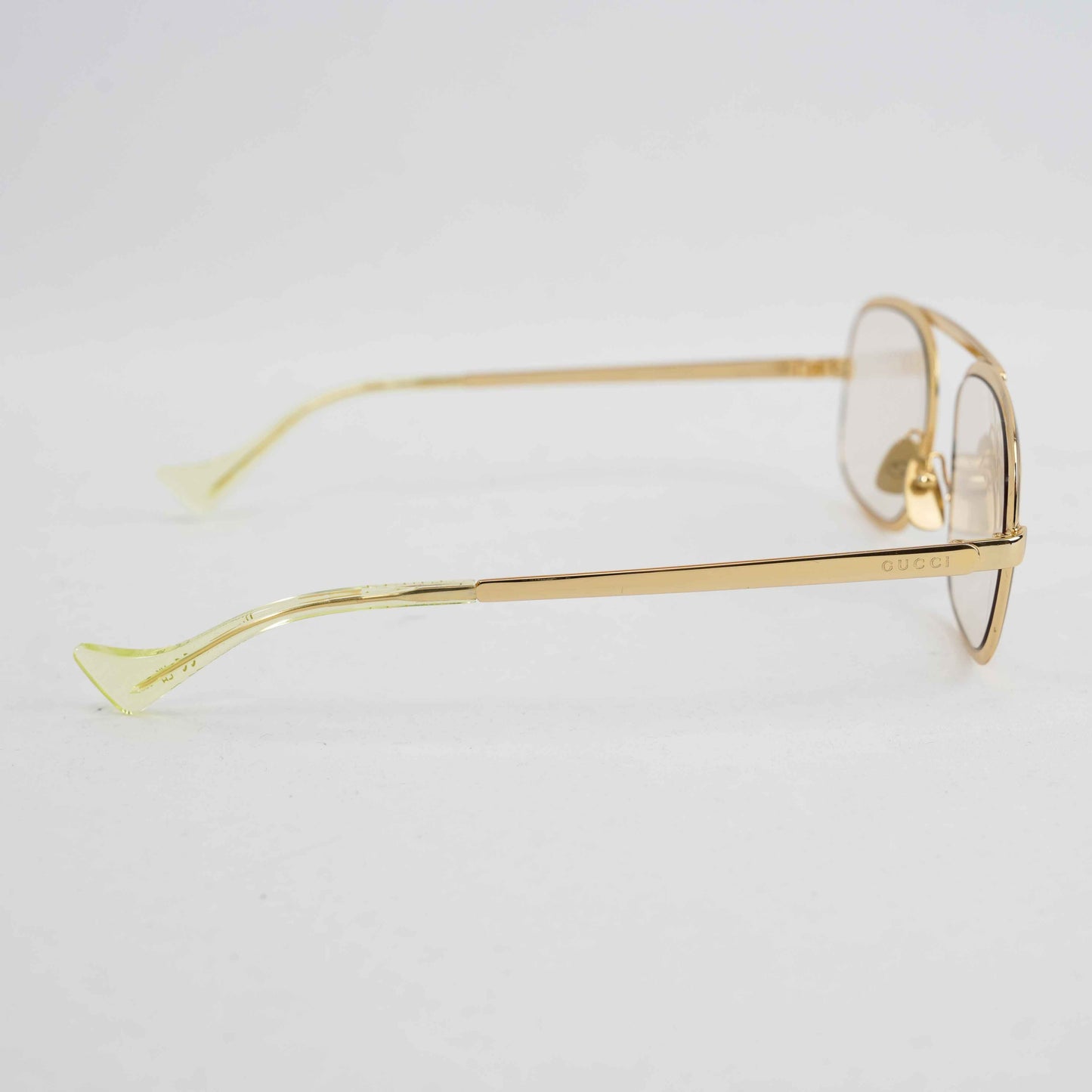 Authentic Gucci GG1250S 001 Gold Metal Aviator Eyeglasses