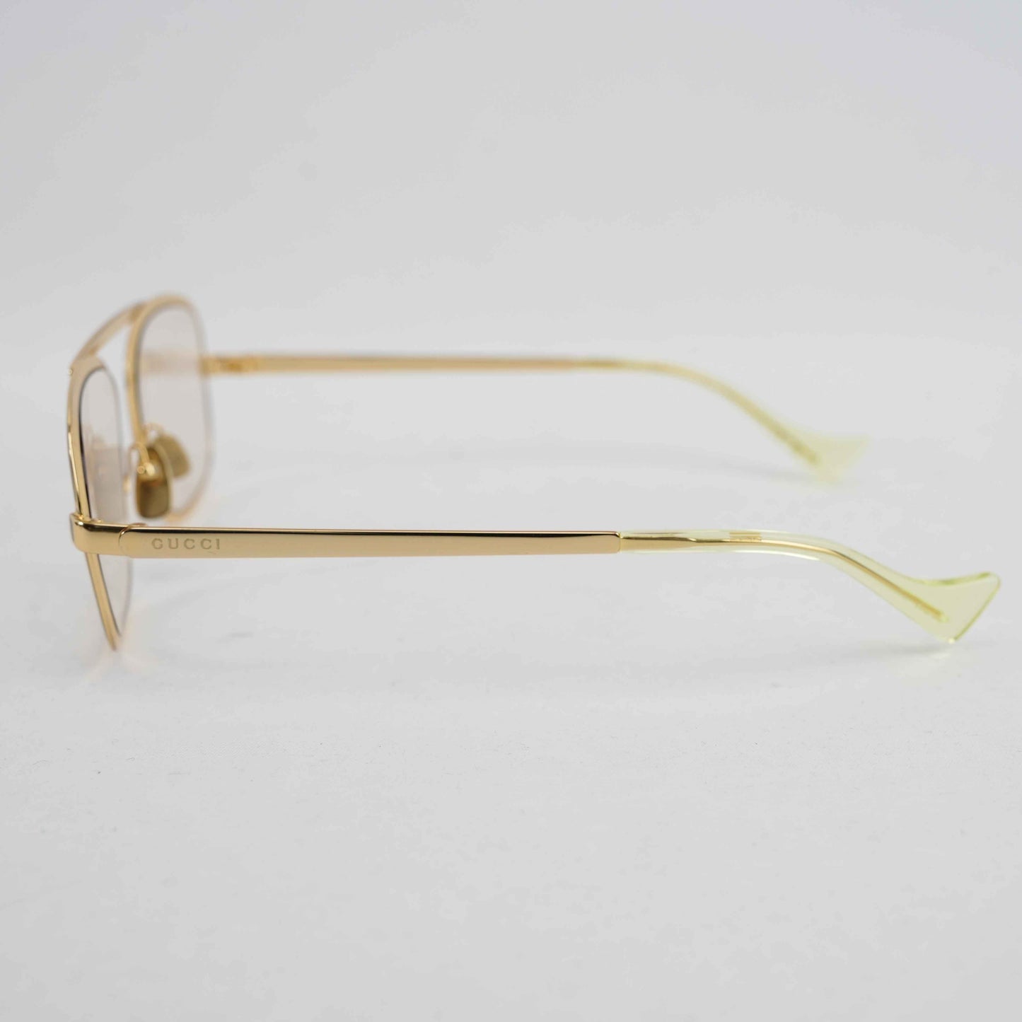 Authentic Gucci GG1250S 001 Gold Metal Aviator Eyeglasses