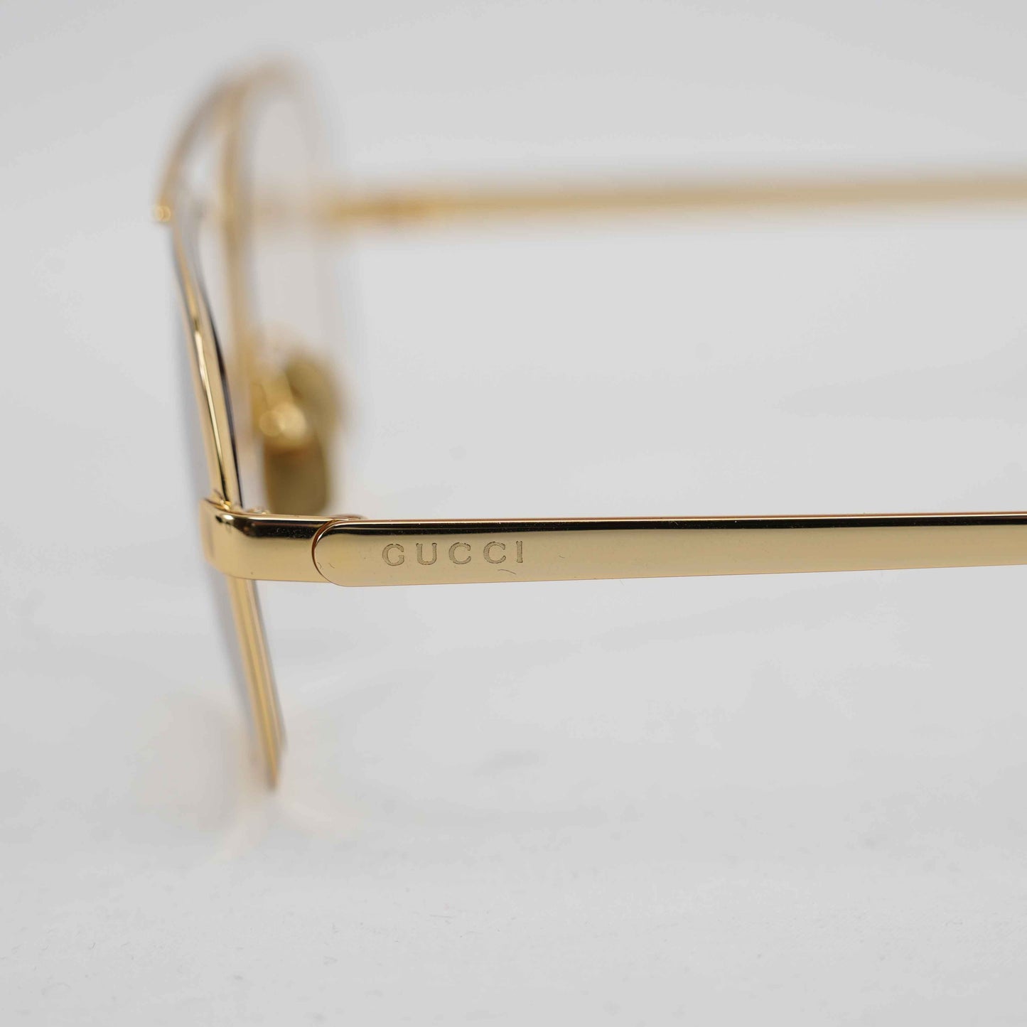 Authentic Gucci GG1250S 001 Gold Metal Aviator Eyeglasses