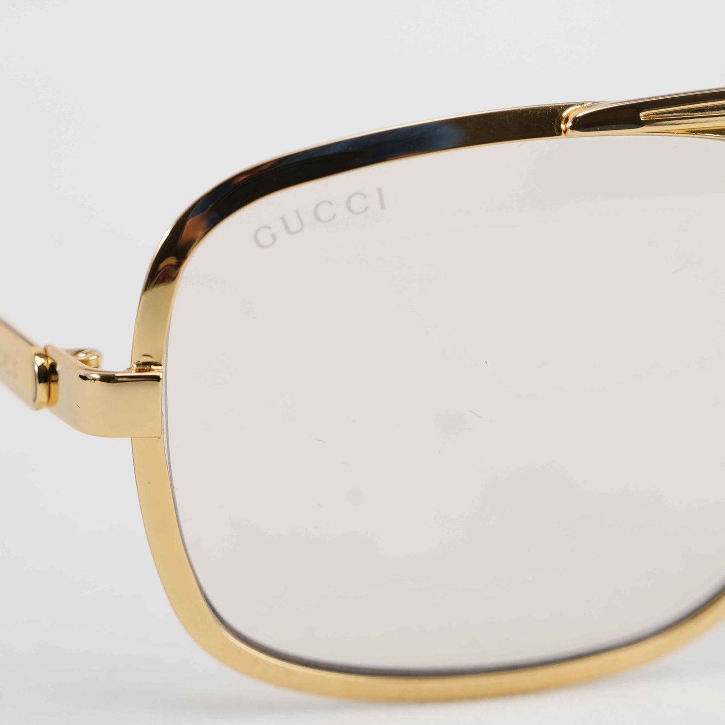 Authentic Gucci GG1250S 001 Gold Metal Aviator Eyeglasses