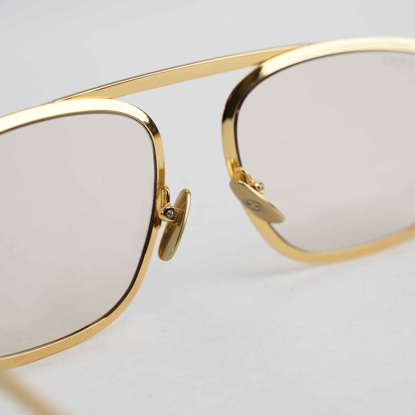 Authentic Gucci GG1250S 001 Gold Metal Aviator Eyeglasses
