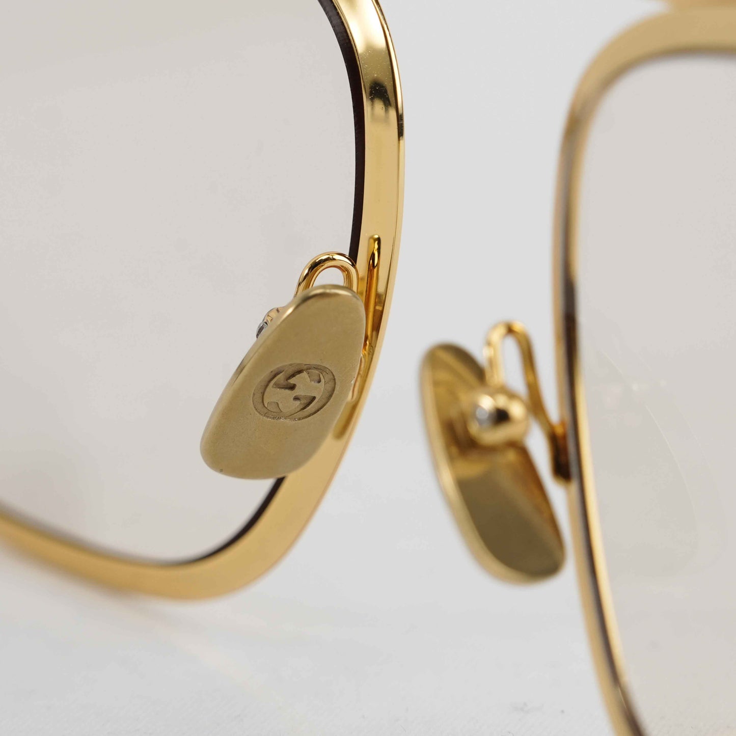 Authentic Gucci GG1250S 001 Gold Metal Aviator Eyeglasses