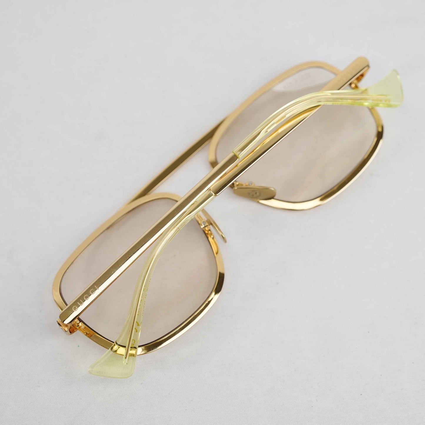 Authentic Gucci GG1250S 001 Gold Metal Aviator Eyeglasses