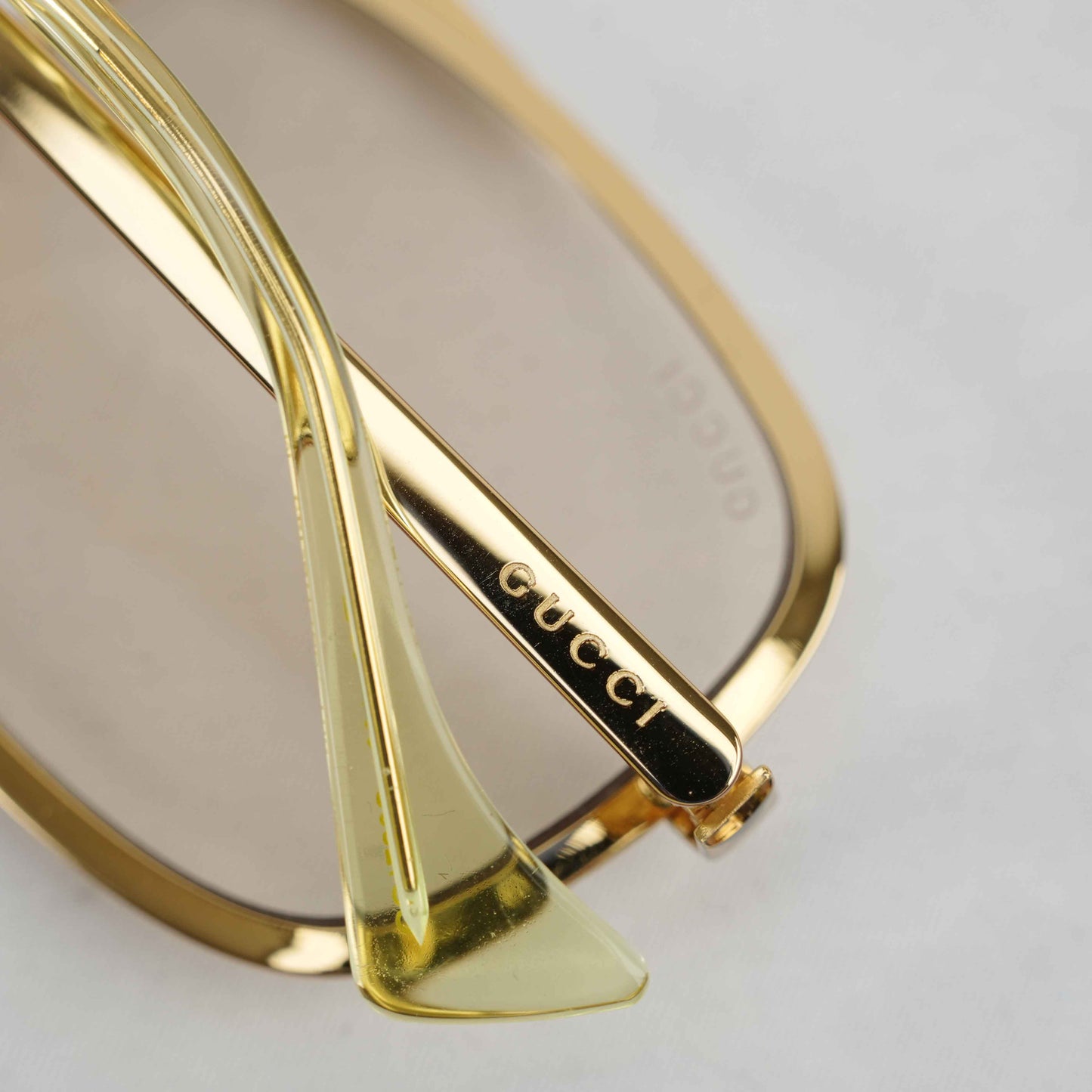 Authentic Gucci GG1250S 001 Gold Metal Aviator Eyeglasses