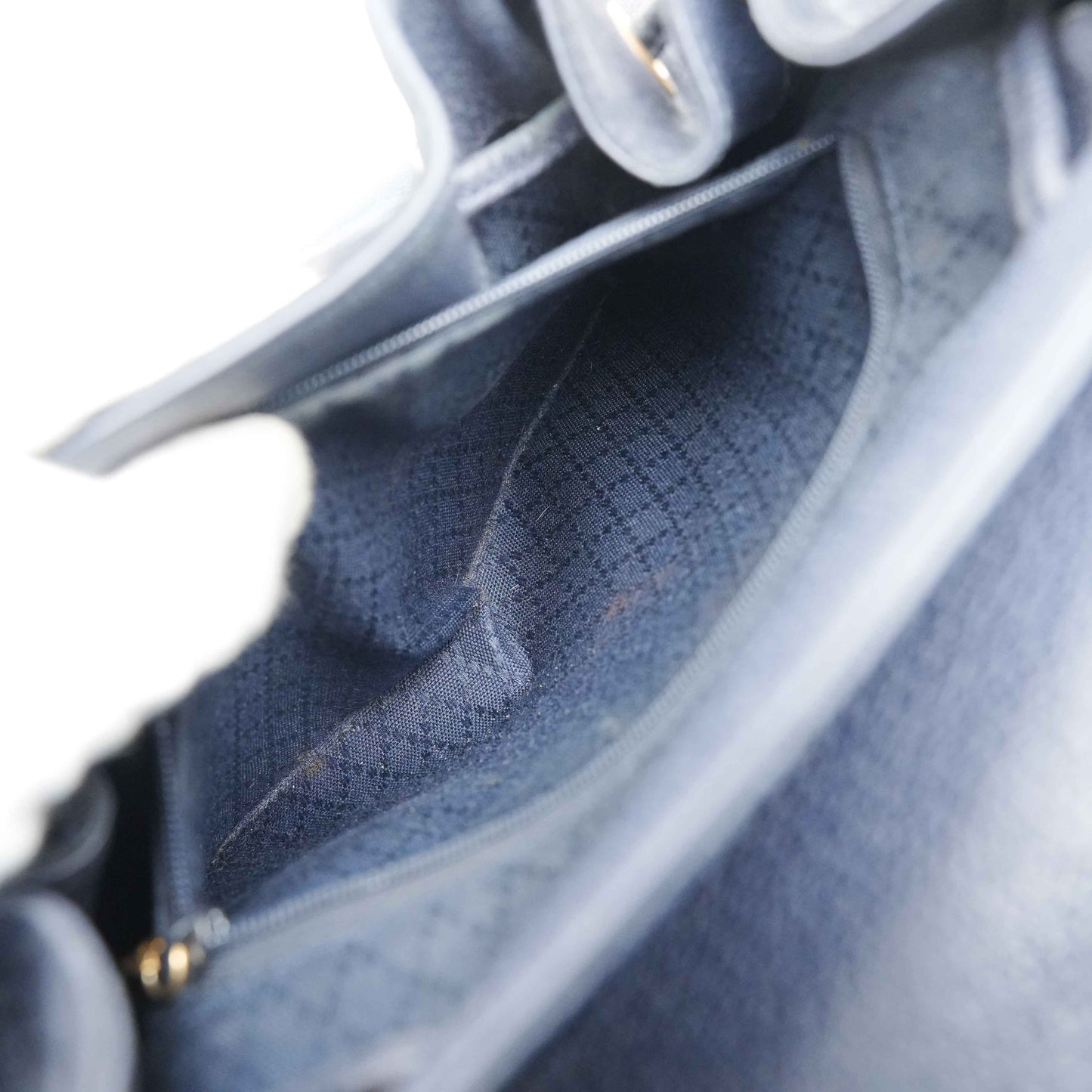 Gucci Vintage Bamboo/Leather &amp; Suede Backpack in Navy Blue