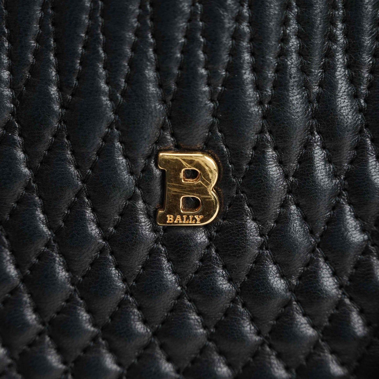 Authentic Bally Quilted Leather Tote Bag with Tassel