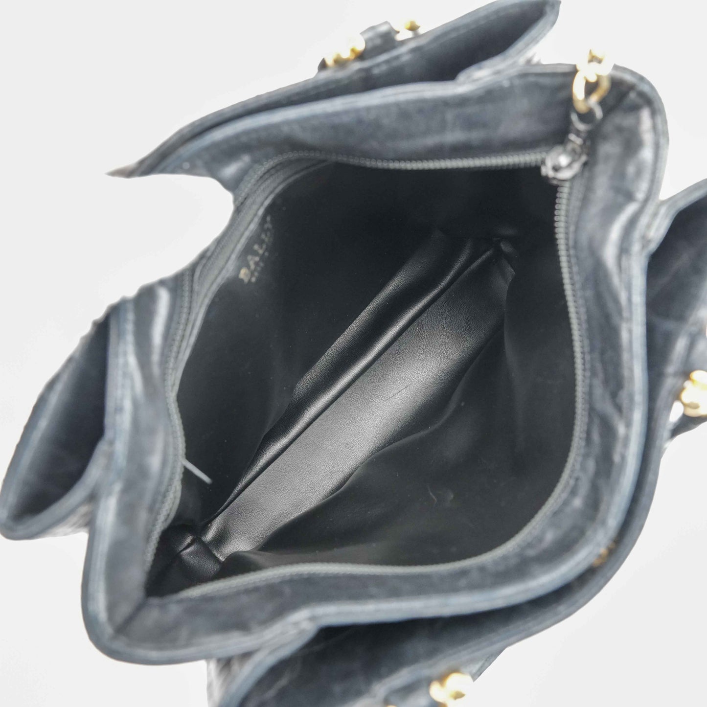 Authentic Bally Quilted Leather Tote Bag with Tassel