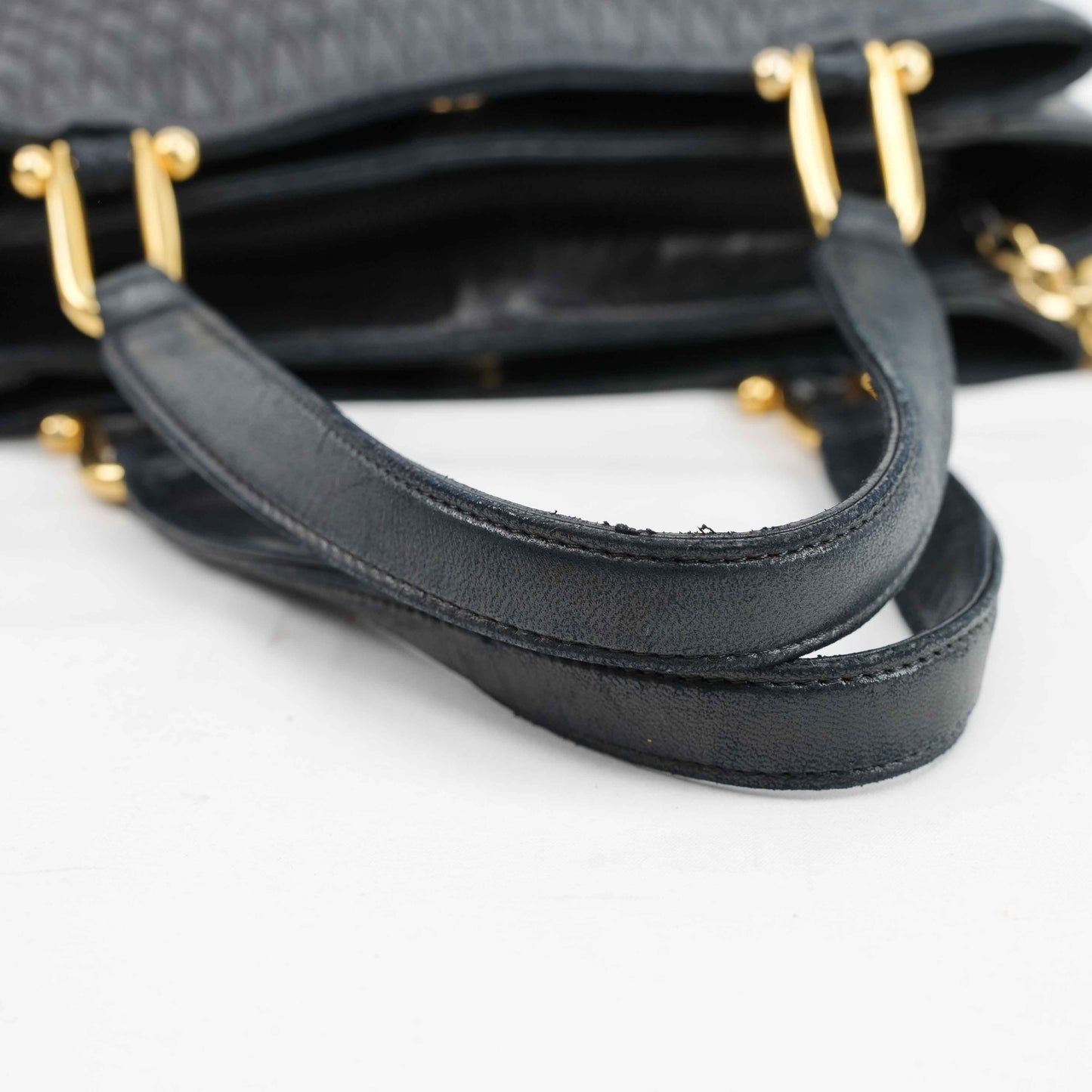 Authentic Bally Quilted Leather Tote Bag with Tassel