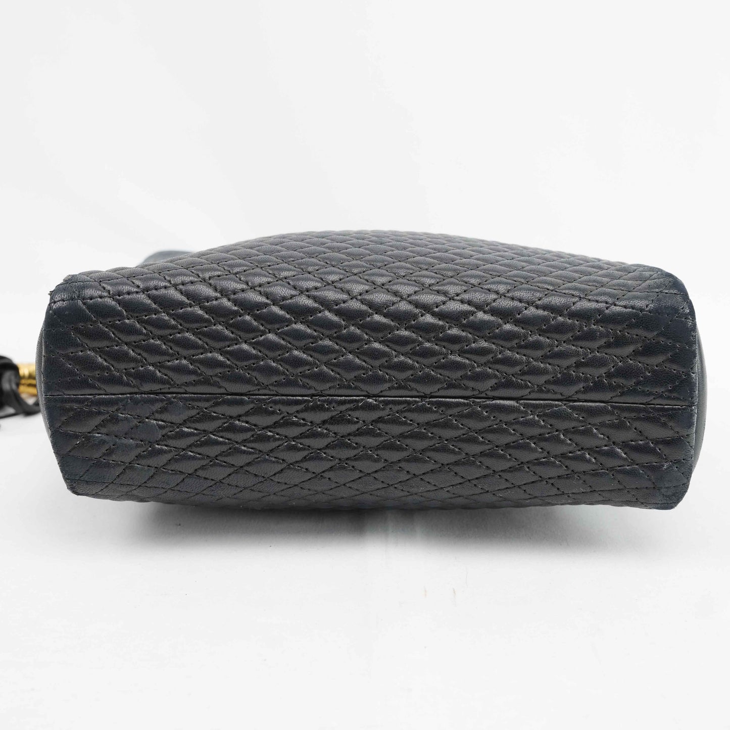 Authentic Bally Quilted Leather Tote Bag with Tassel