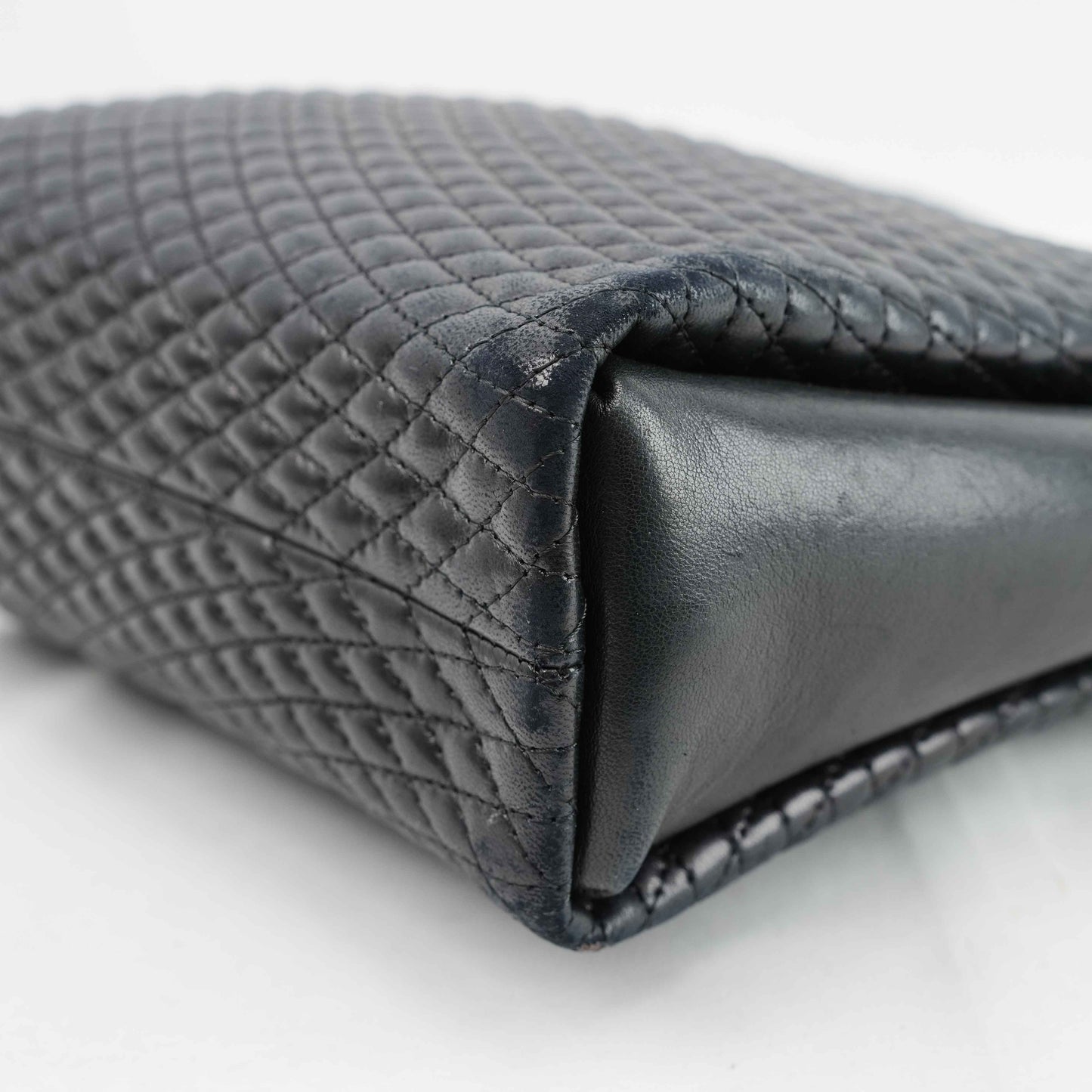 Authentic Bally Quilted Leather Tote Bag with Tassel