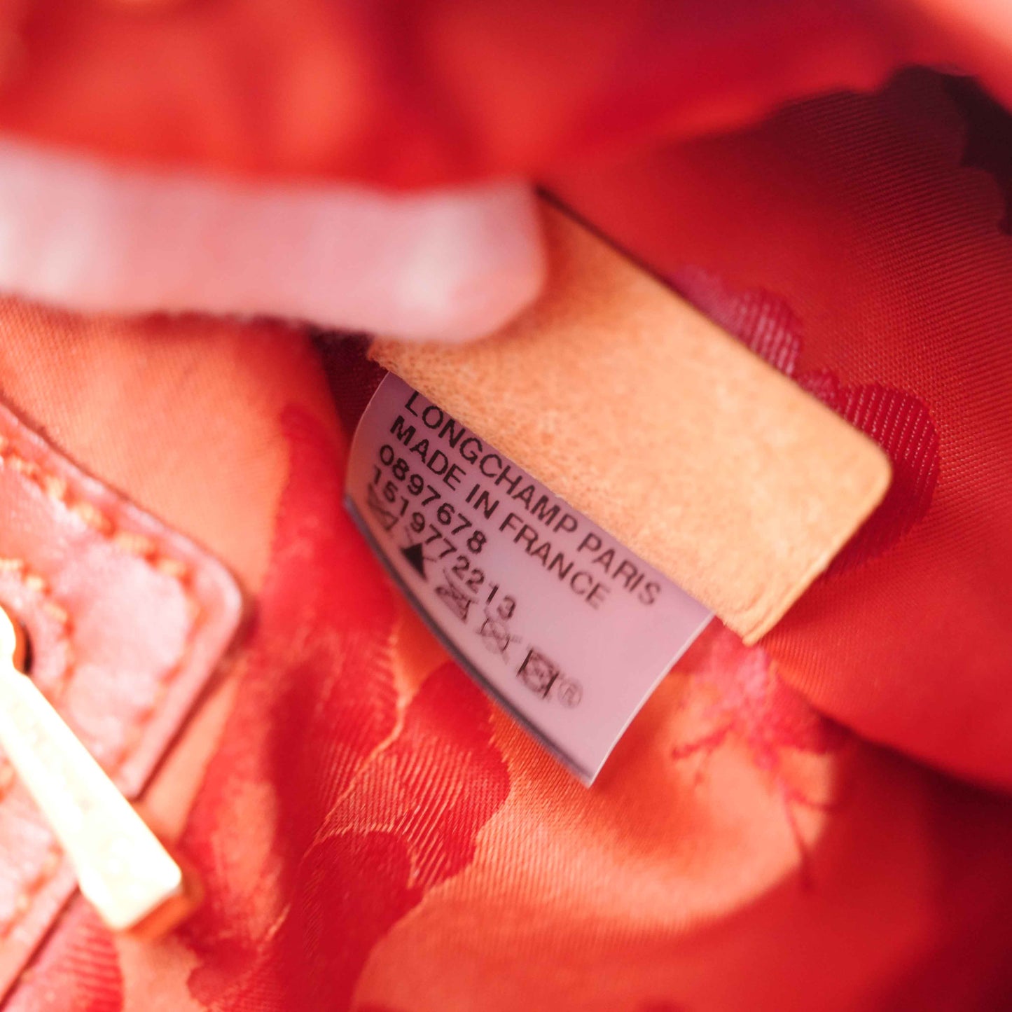 Authentic Longchamp Red Woven Leather Tote Bag