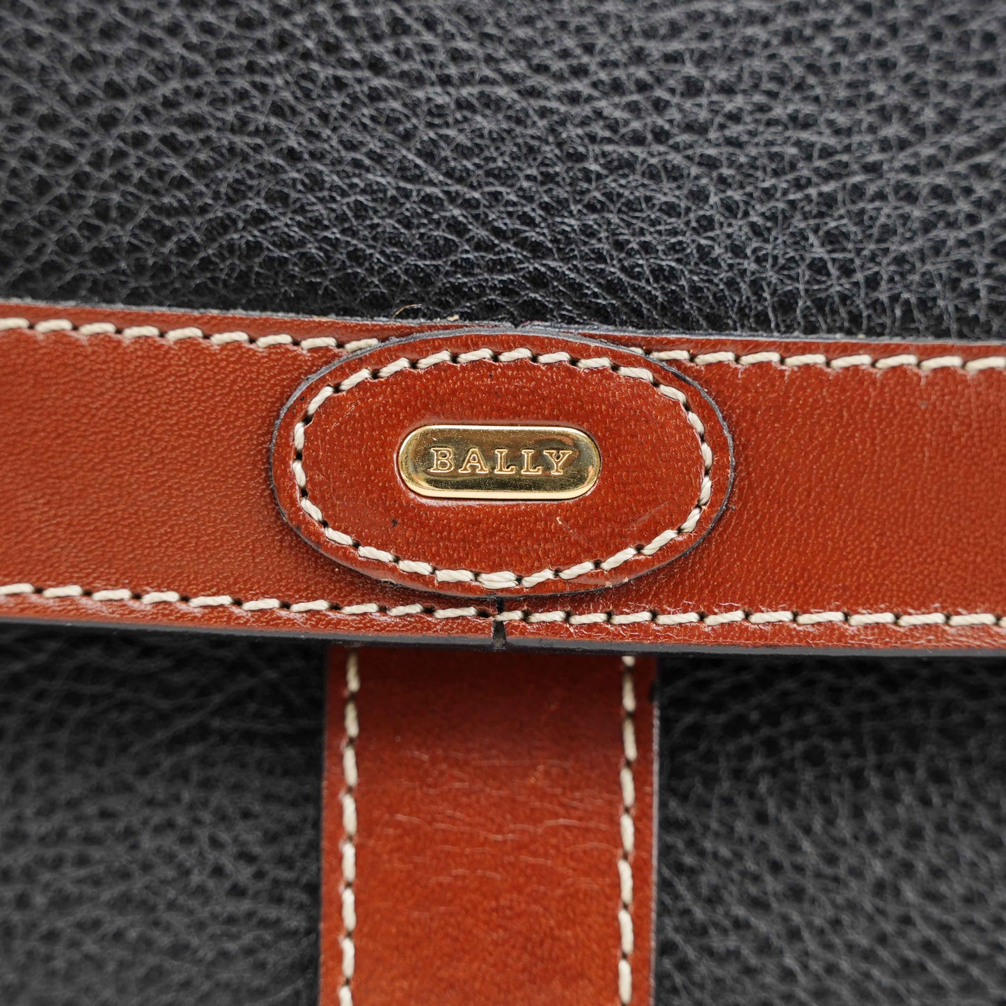 Authentic Bally Two-Tone Leather Crossbody Bag