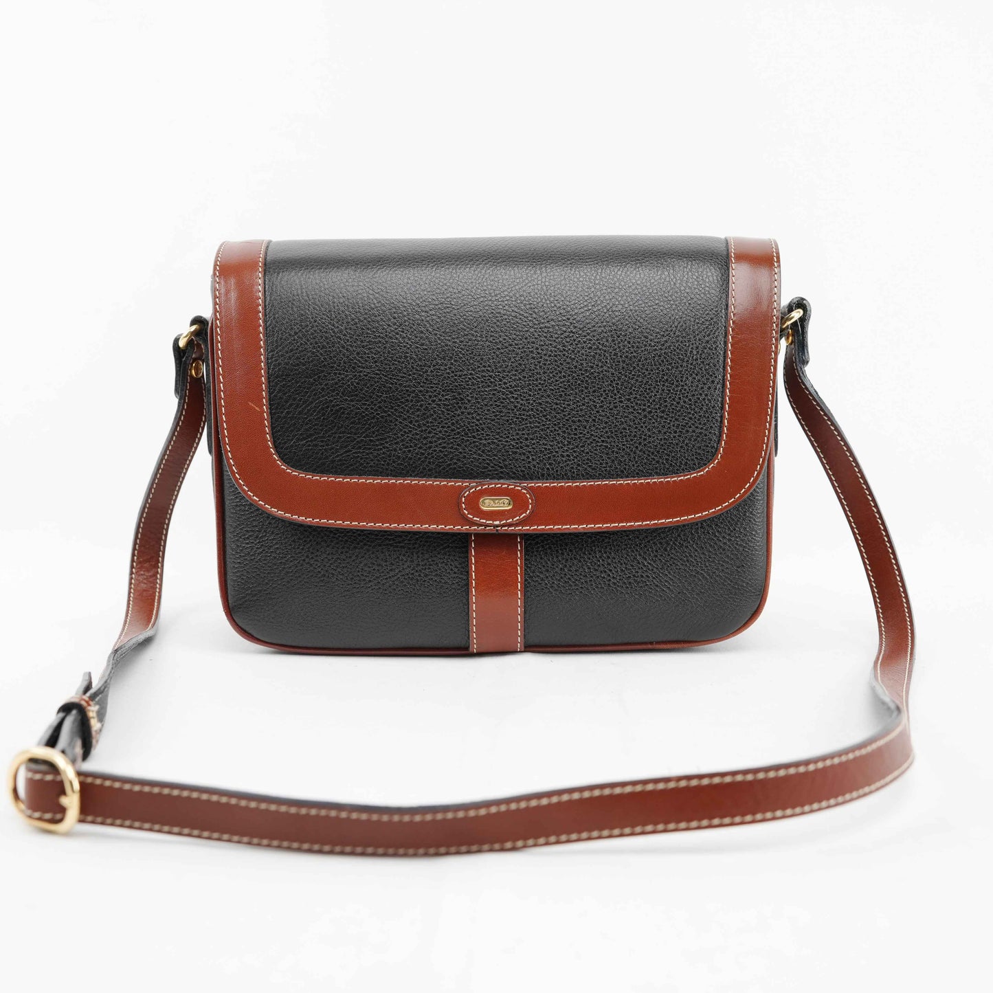 Authentic Bally Two-Tone Leather Crossbody Bag