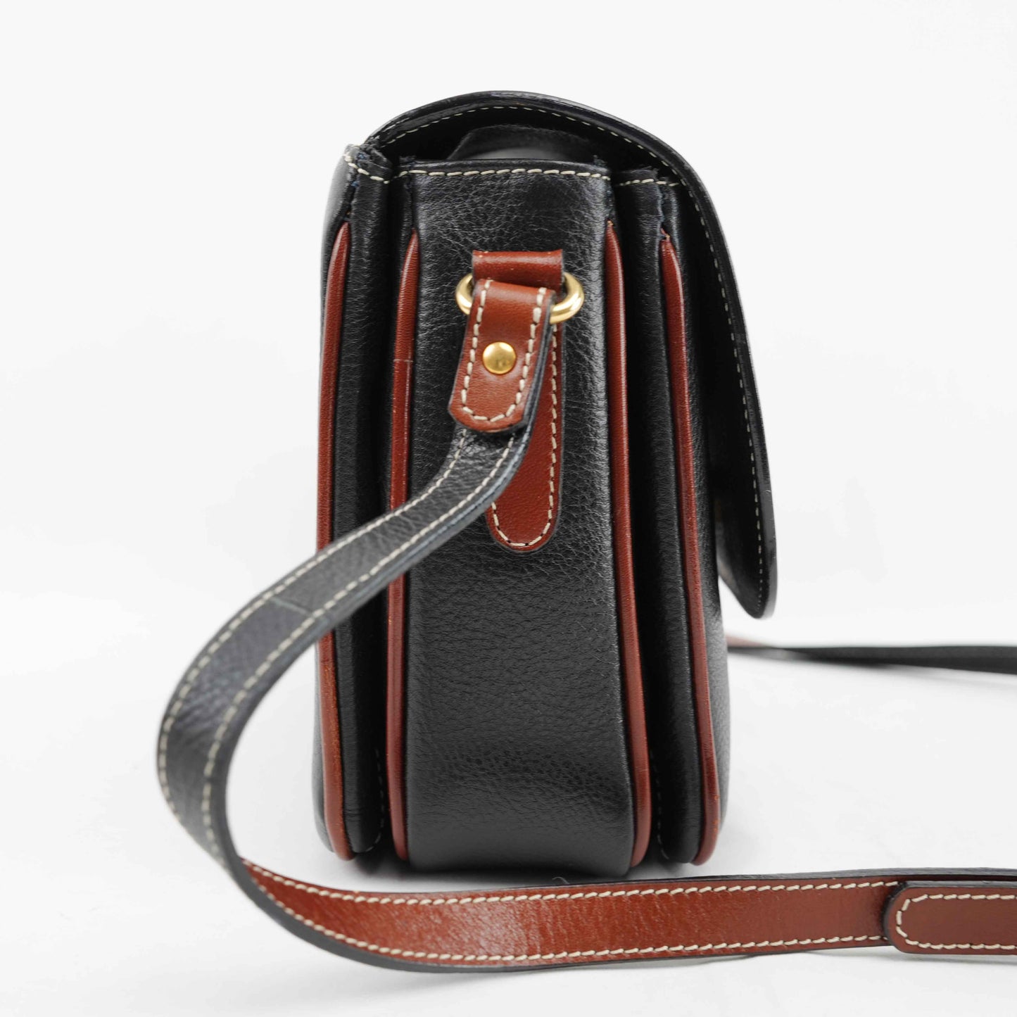Authentic Bally Two-Tone Leather Crossbody Bag