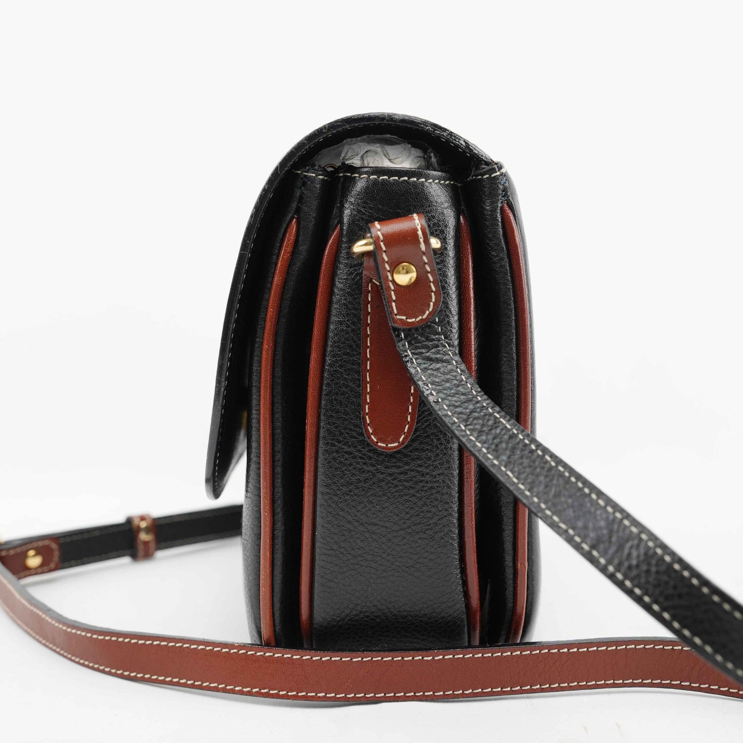 Authentic Bally Two-Tone Leather Crossbody Bag