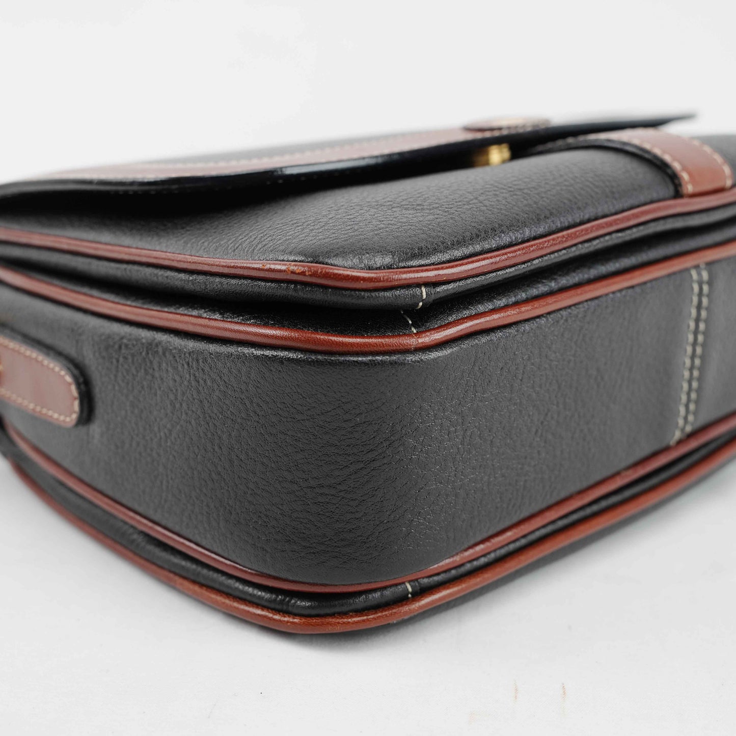 Authentic Bally Two-Tone Leather Crossbody Bag