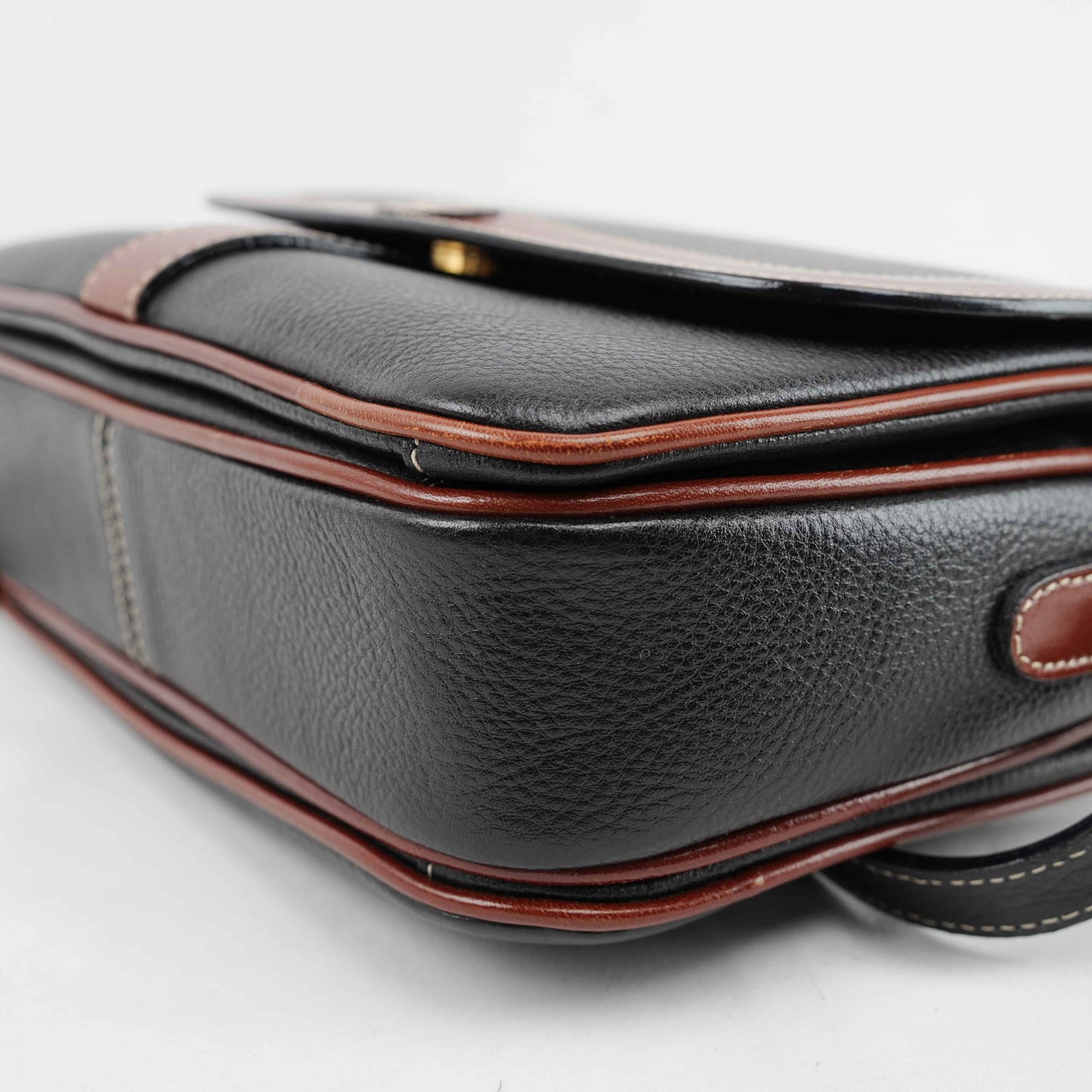 Authentic Bally Two-Tone Leather Crossbody Bag