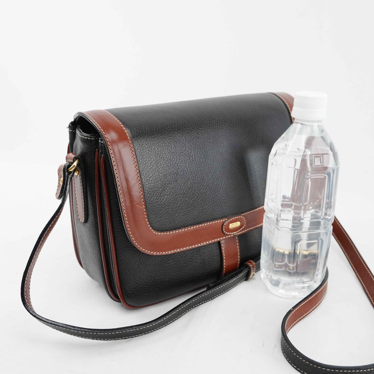 Authentic Bally Two-Tone Leather Crossbody Bag