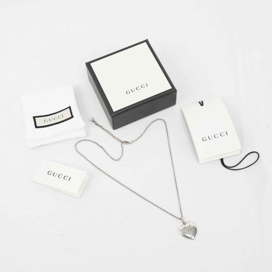 Gucci - "Blind for Love" Heart Pendant Necklace - Sterling Silver