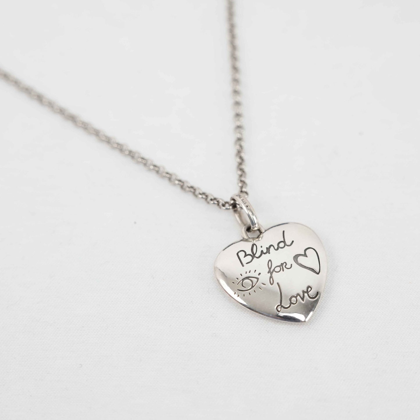 Gucci - "Blind for Love" Heart Pendant Necklace - Sterling Silver