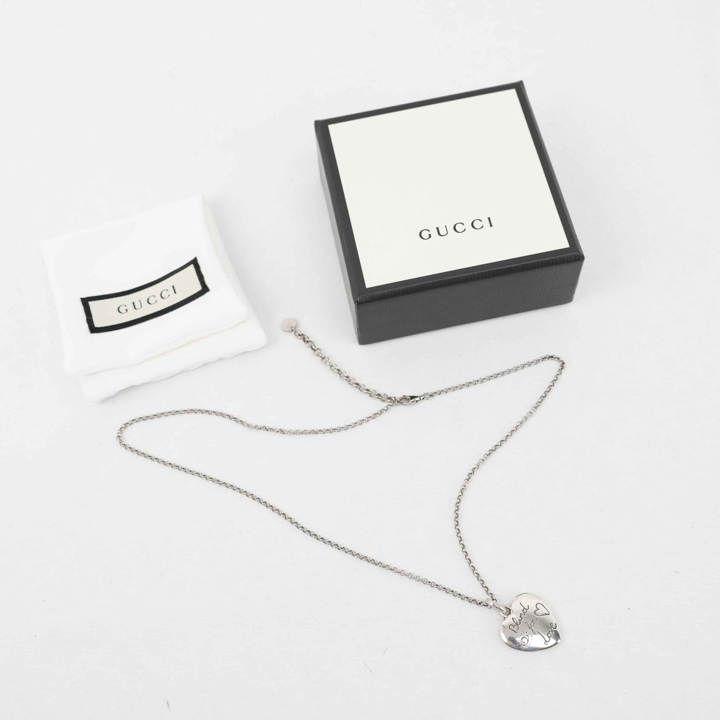 Gucci - "Blind for Love" Heart Pendant Necklace - Sterling Silver