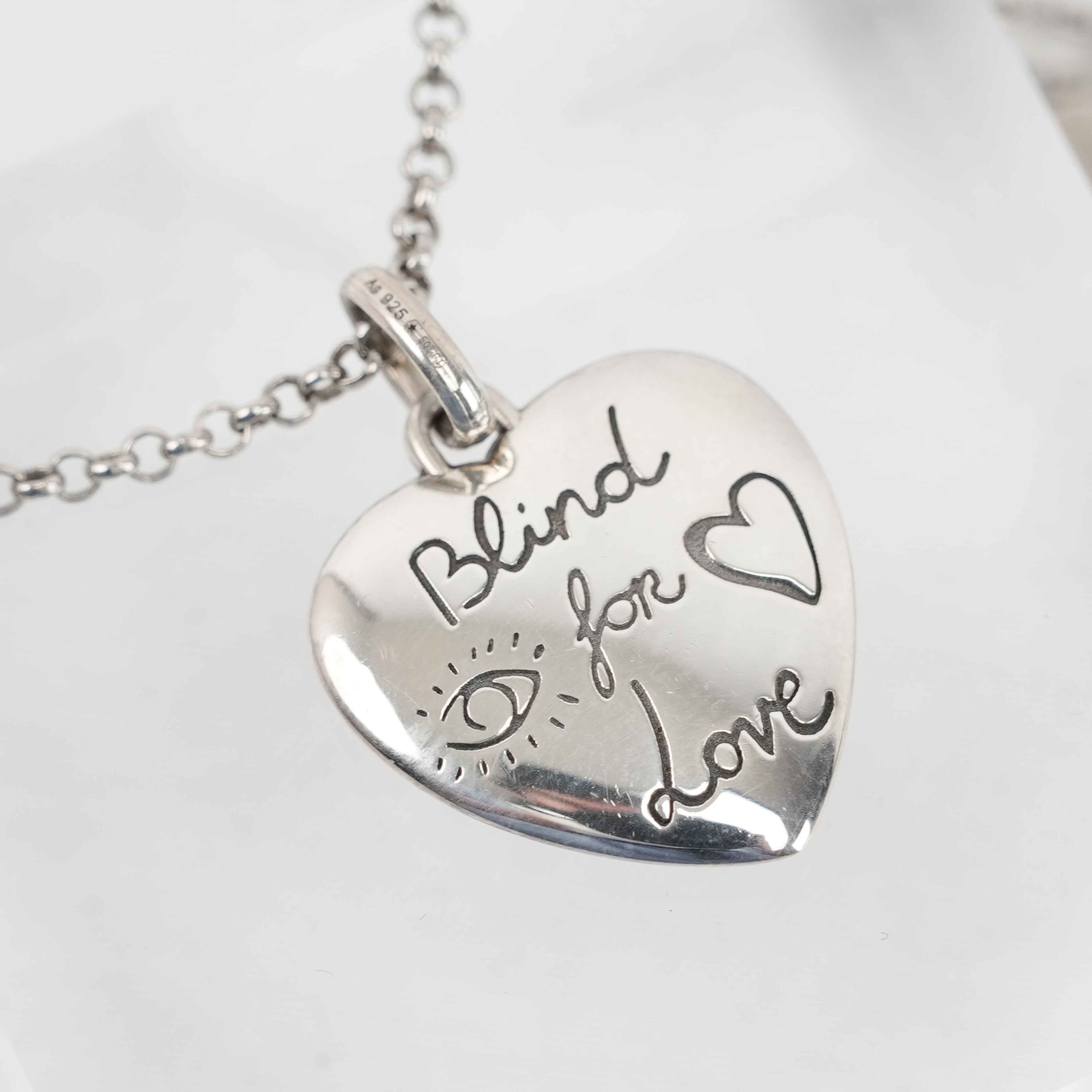 Gucci Blind for Love　シルバー925　 RG241 Blind for Love pendant necklace in 925 sterling silver | GUCCI® US