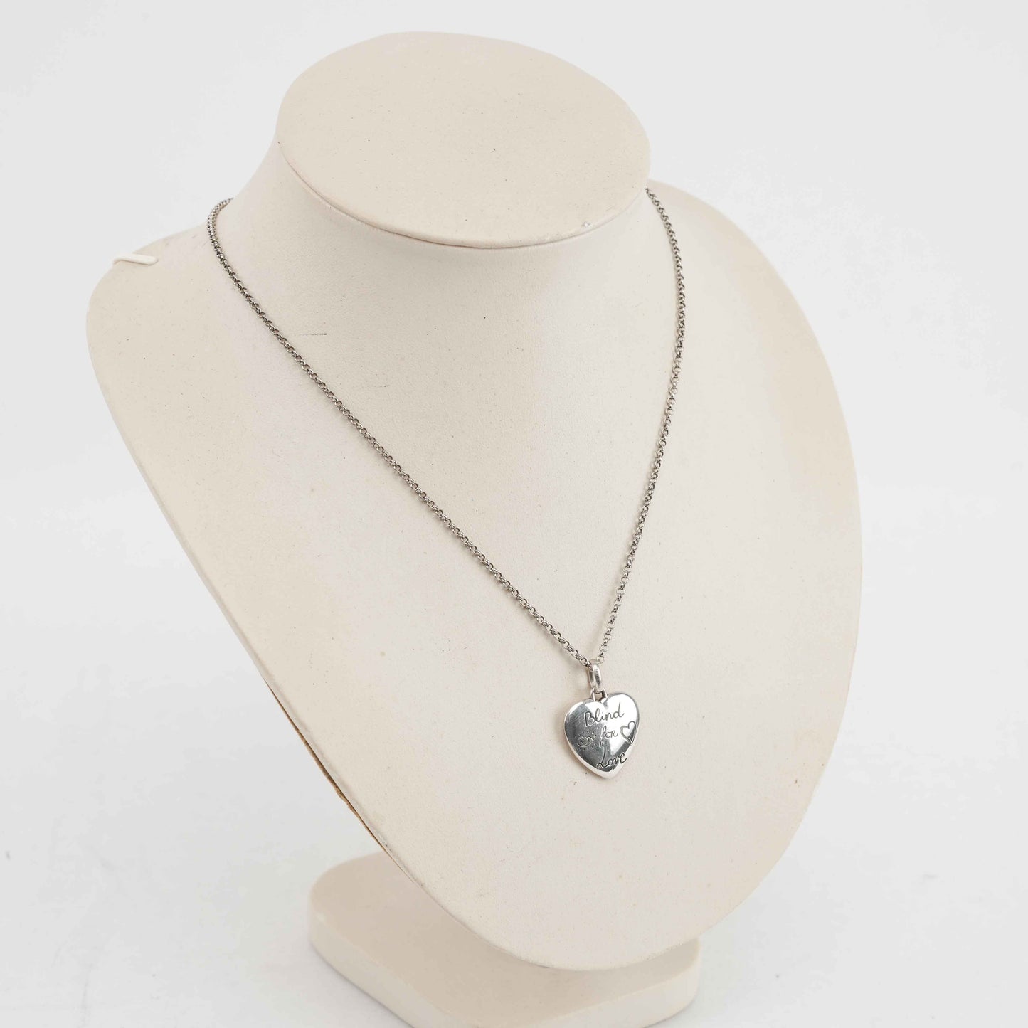 Gucci - "Blind for Love" Heart Pendant Necklace - Sterling Silver