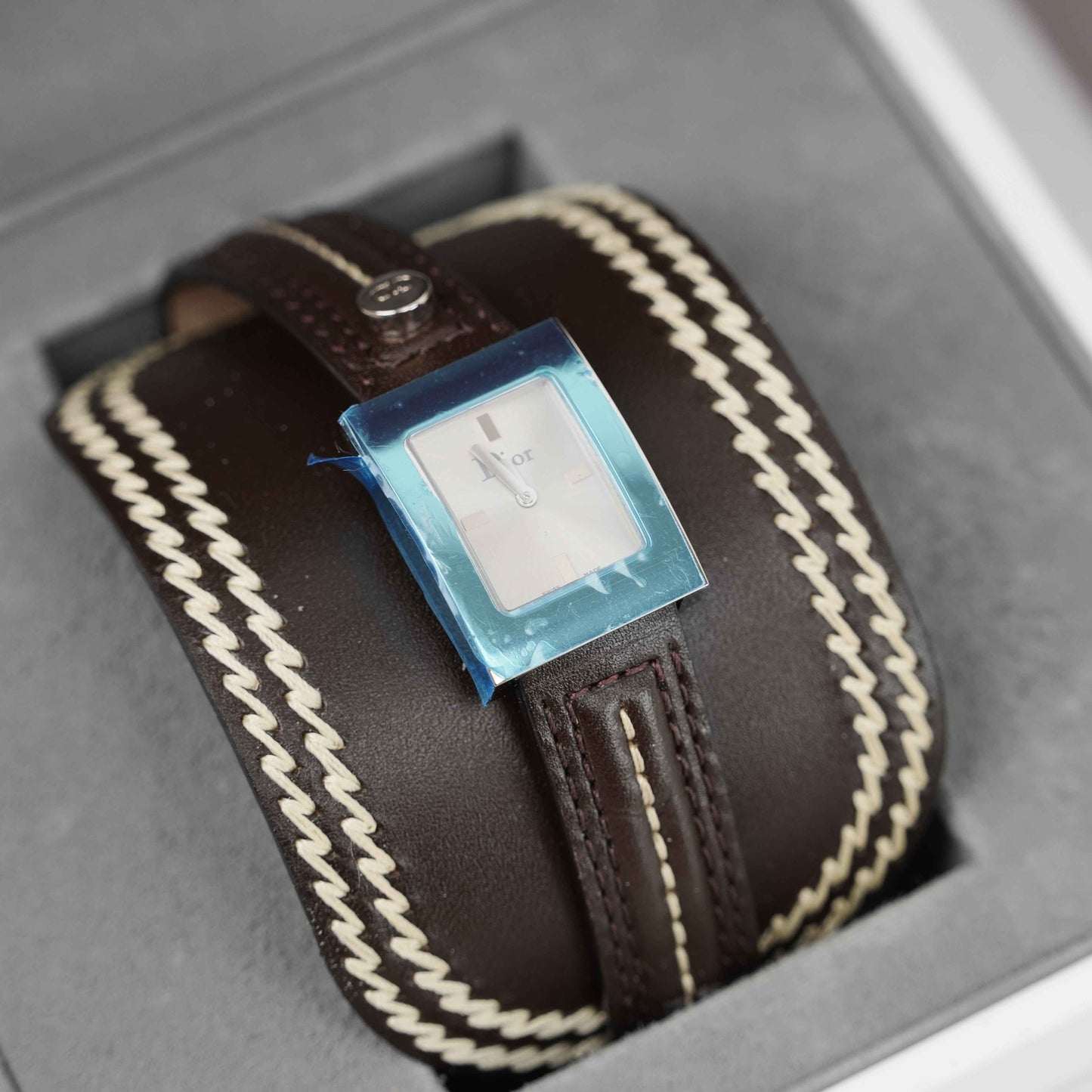 Authentic Christian Dior – Women’s Wristwatch – Leather Cuff Style