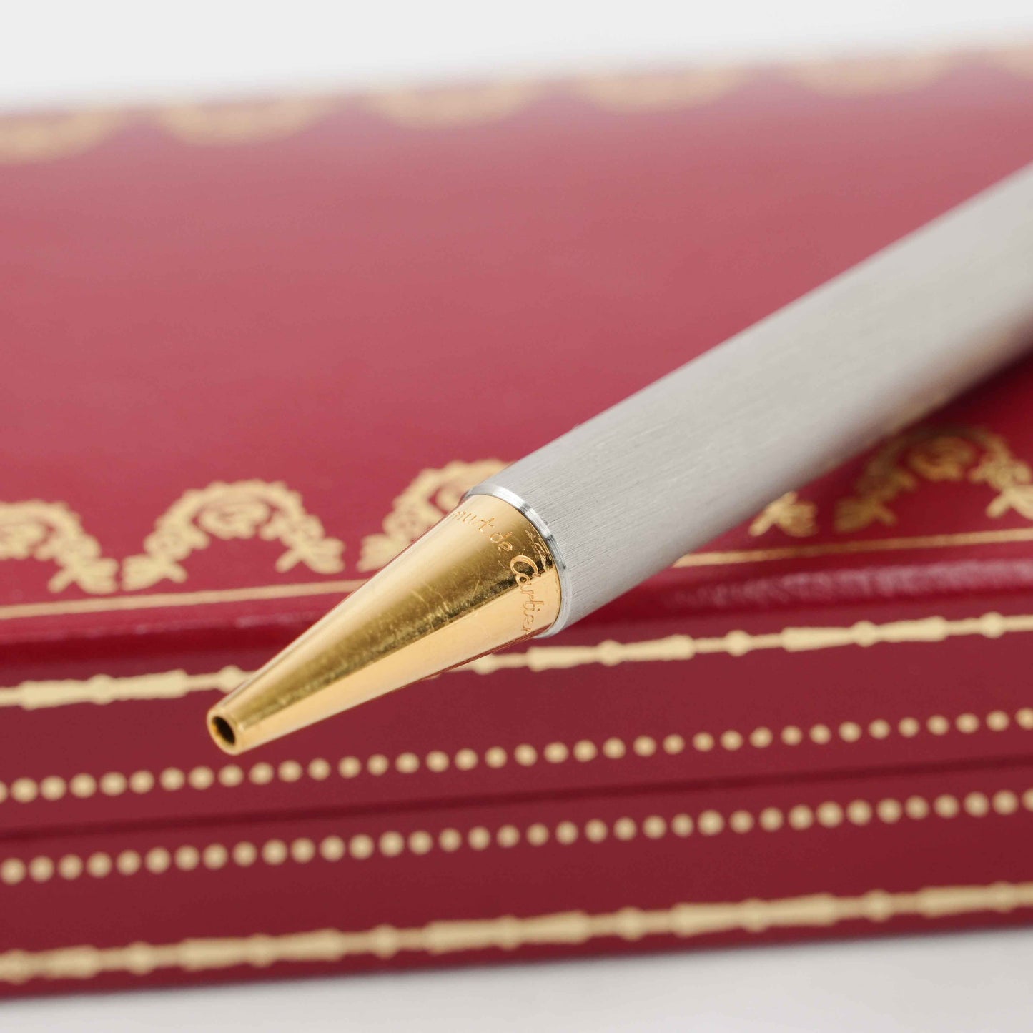 Cartier Must de Cartier Ballpoint Pen – Silver & Gold-Tone – Late 1980s to Early 1990s – With Original Case