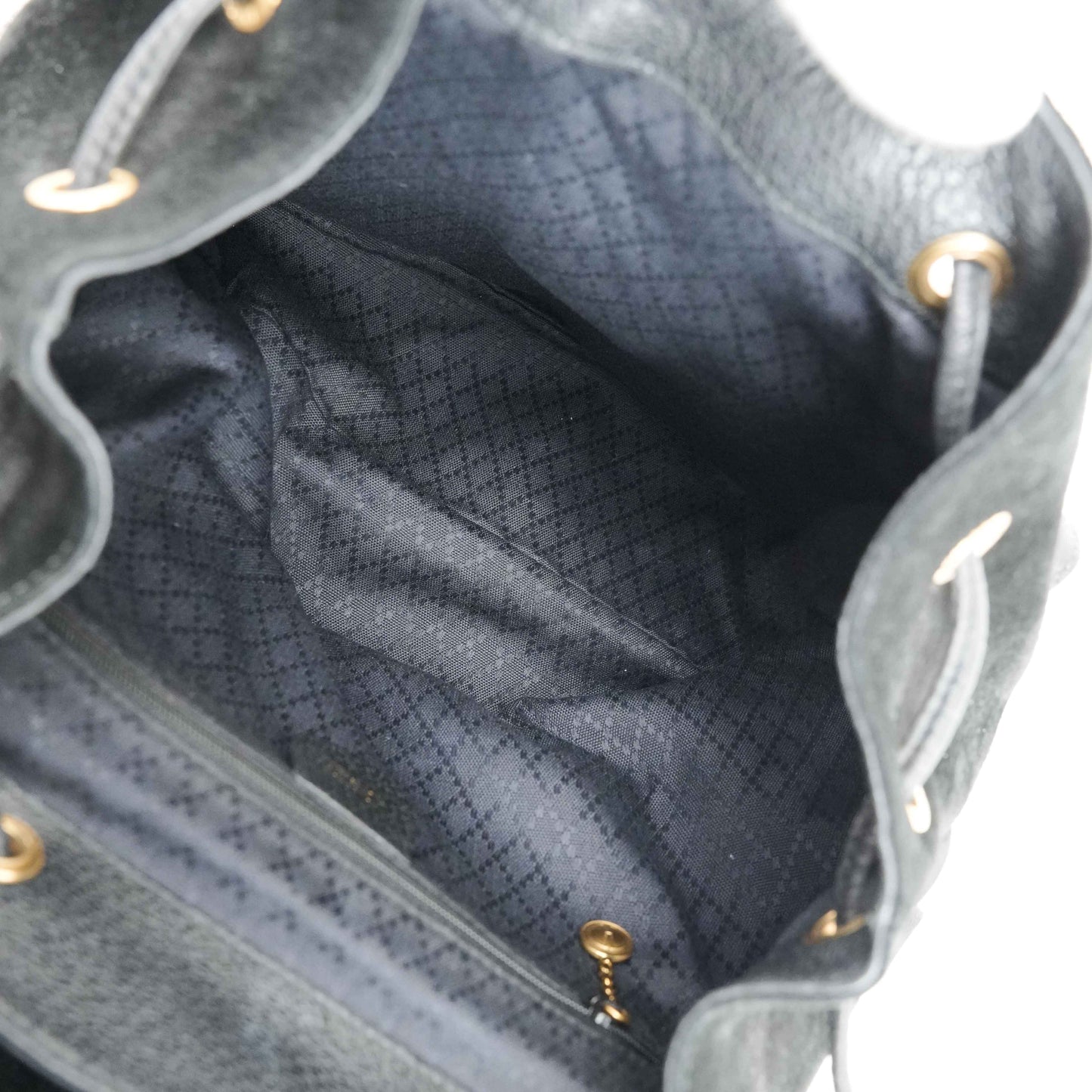 Gucci Vintage Bamboo/Leather & Suede Backpack in Black