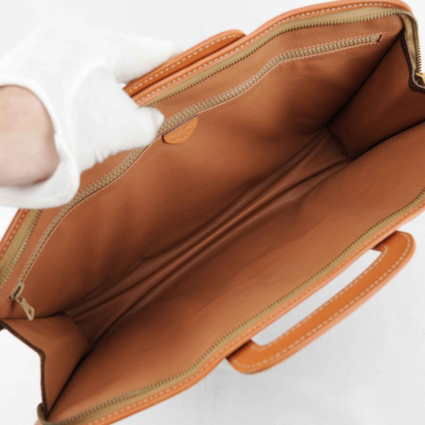 Céline Macadam Coated Canvas Briefcase in Brown and Tan Leather