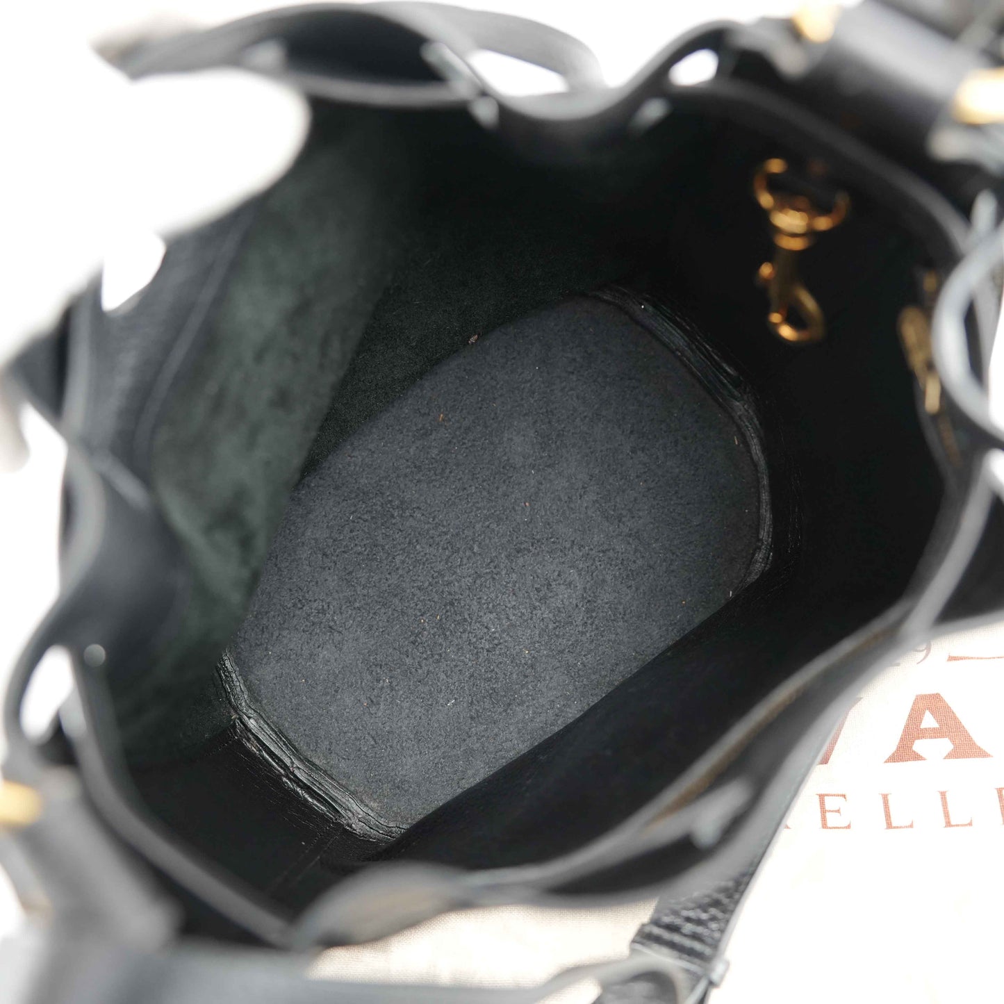 Delvaux Le Sac Seau Drawstring Bucket Bag in Black Taurillon Leather