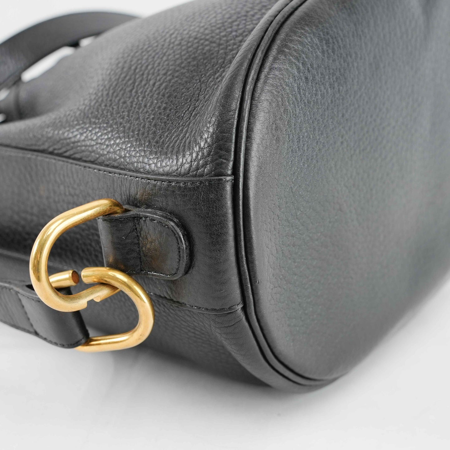 Delvaux Le Sac Seau Drawstring Bucket Bag in Black Taurillon Leather