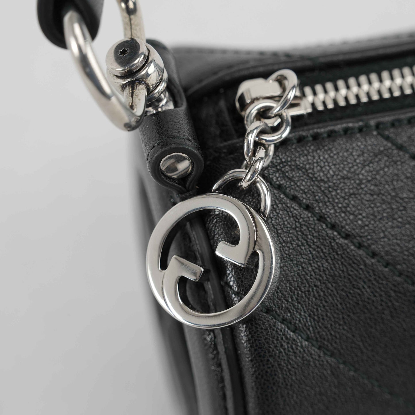 Gucci Blondie Mini Barrel Bag in Black Leather