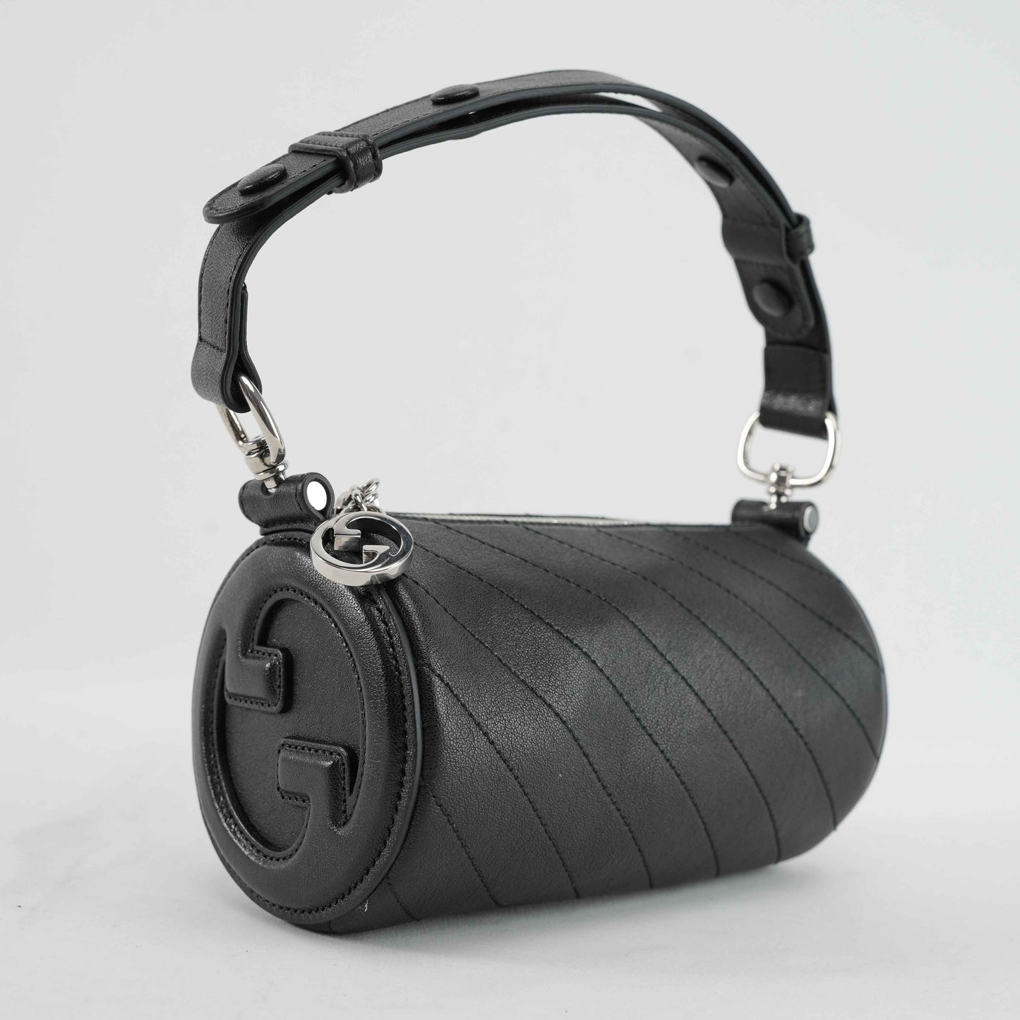 Gucci Blondie Mini Barrel Bag in Black Leather