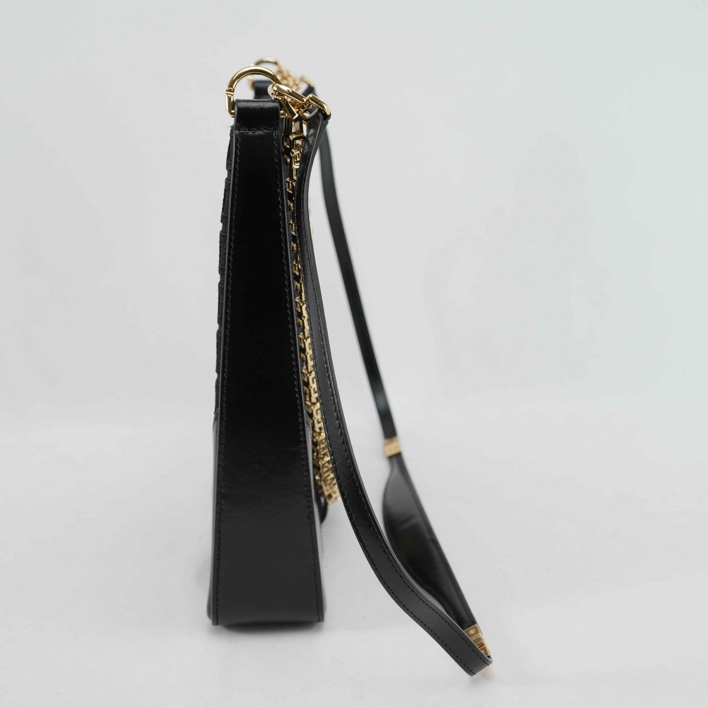 Givenchy Cut Out 4G Monogram Crossbody Bag in Black Canvas and Leather