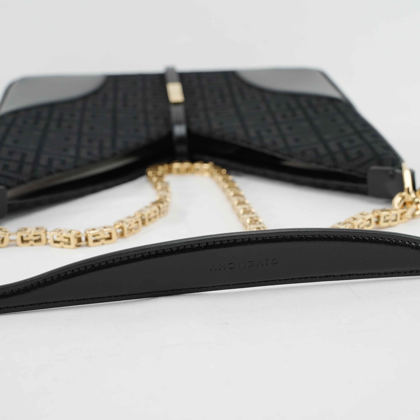 Givenchy Cut Out 4G Monogram Crossbody Bag in Black Canvas and Leather