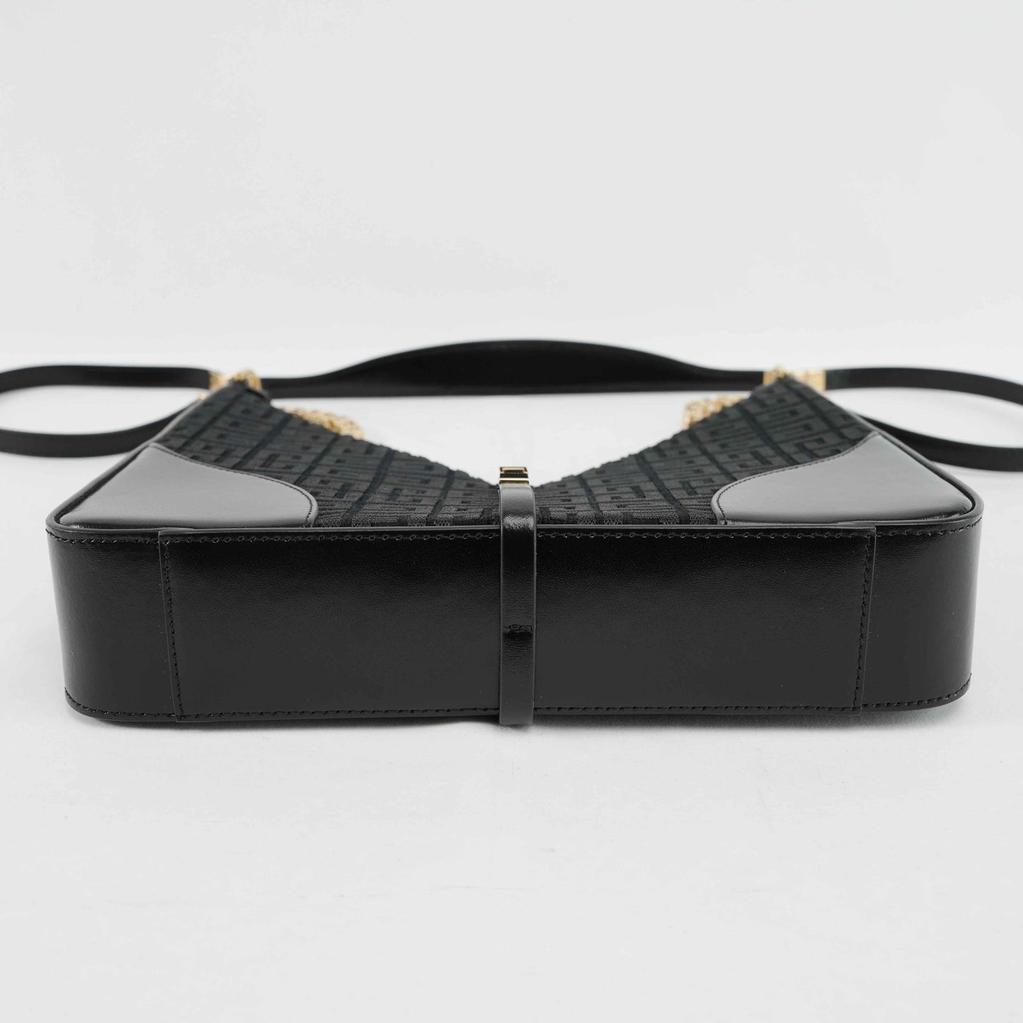 Givenchy Cut Out 4G Monogram Crossbody Bag in Black Canvas and Leather