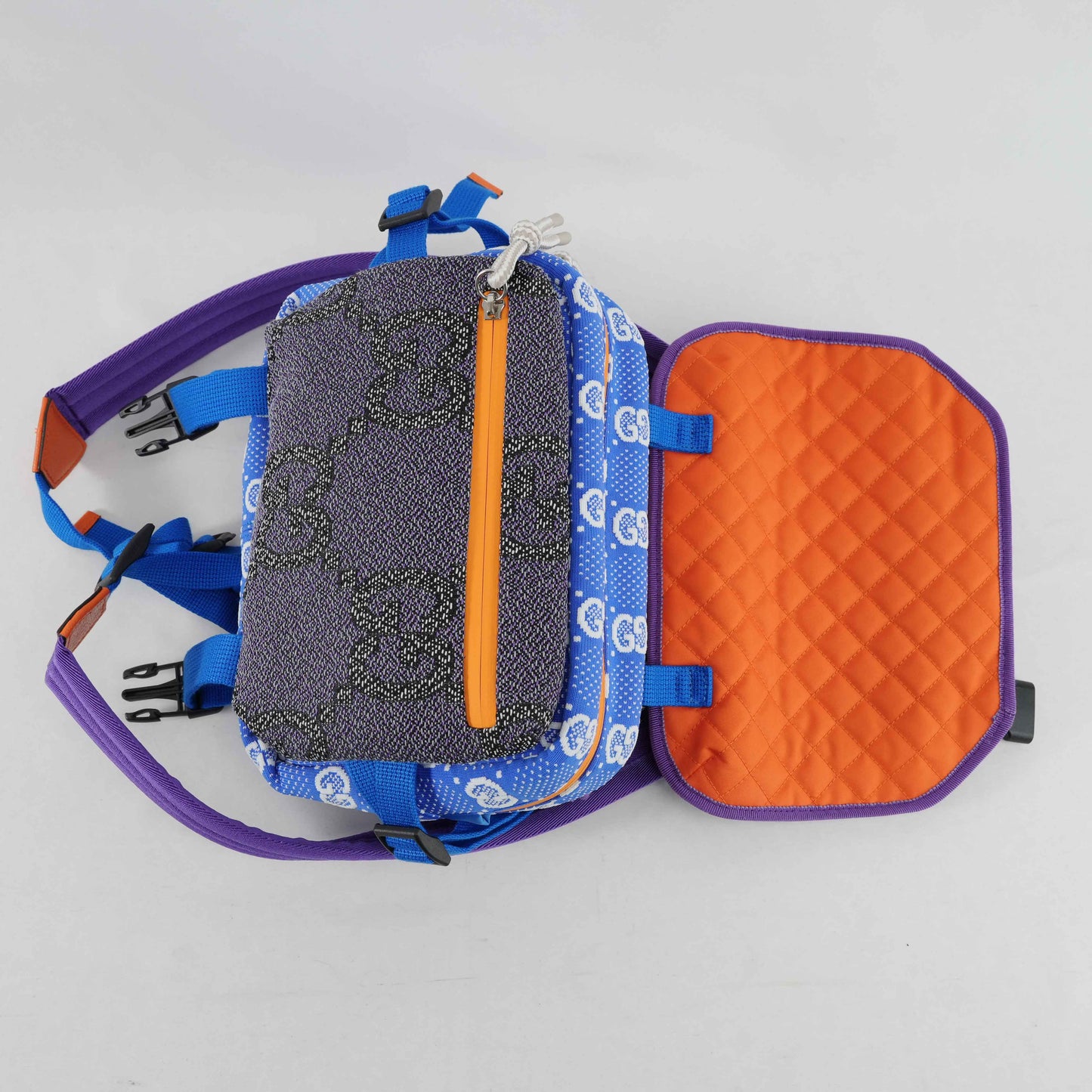 Gucci GG Multicolor Outdoor Technical Canvas Backpack/Body bag – Blue/Purple/Orange