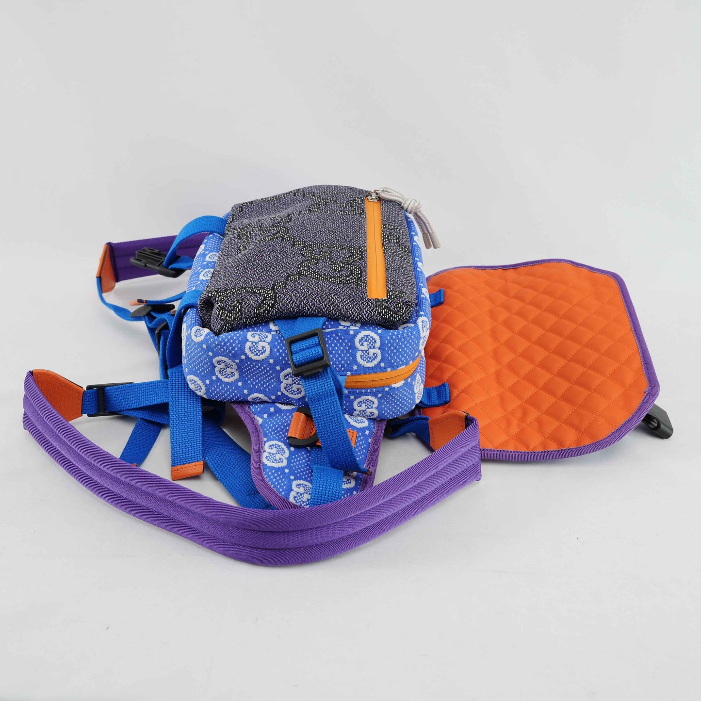 Gucci GG Multicolor Outdoor Technical Canvas Backpack/Body bag – Blue/Purple/Orange