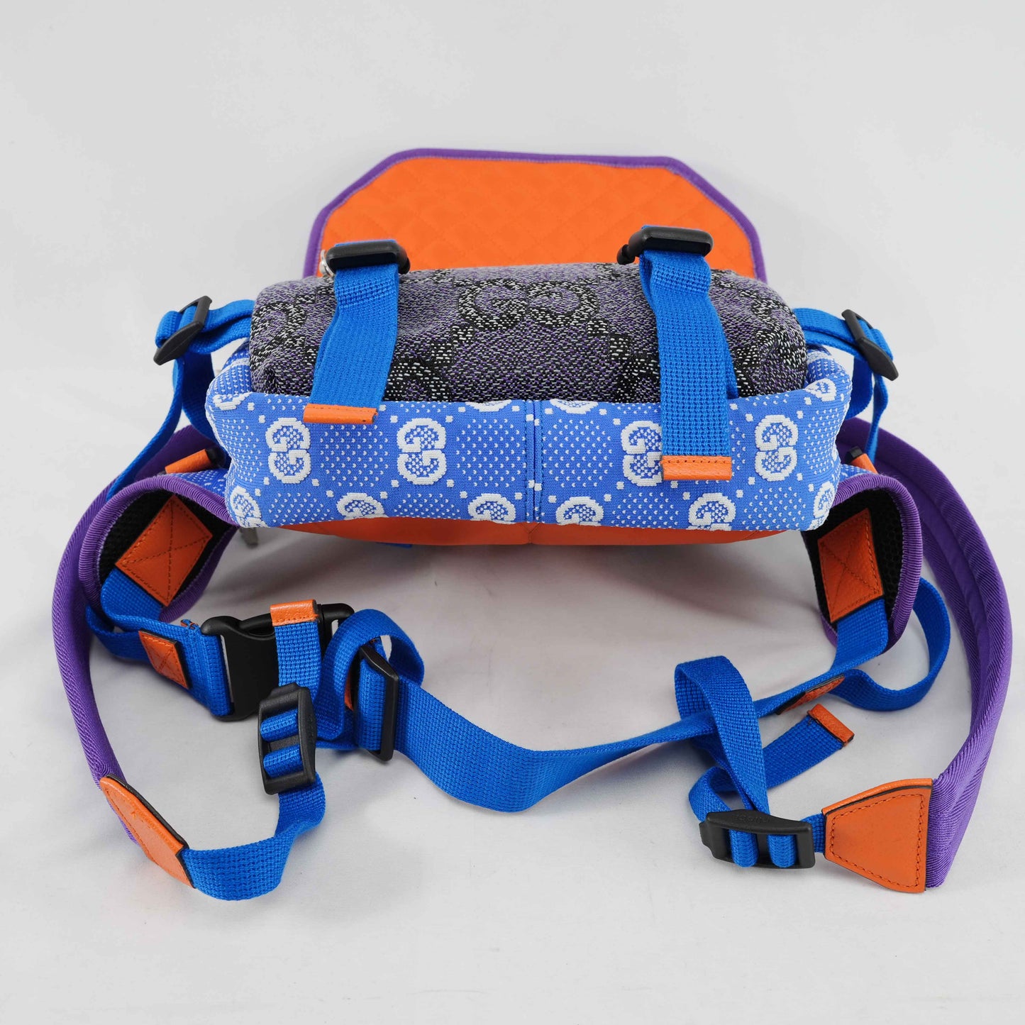 Gucci GG Multicolor Outdoor Technical Canvas Backpack/Body bag – Blue/Purple/Orange