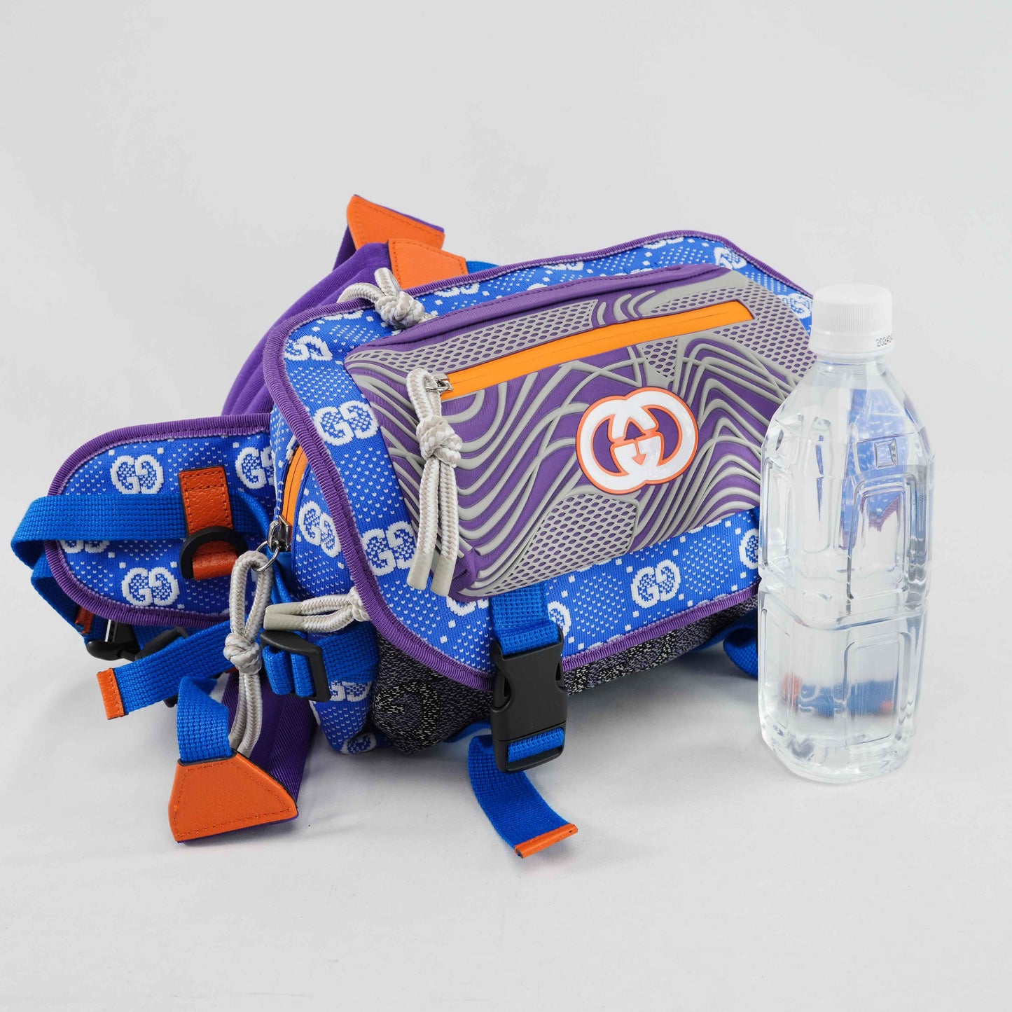 Gucci GG Multicolor Outdoor Technical Canvas Backpack/Body bag – Blue/Purple/Orange