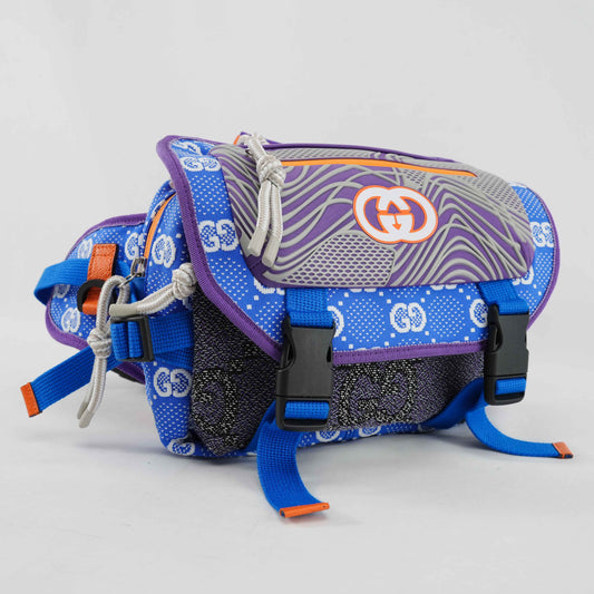 Gucci GG Multicolor Outdoor Technical Canvas Backpack/Body bag – Blue/Purple/Orange