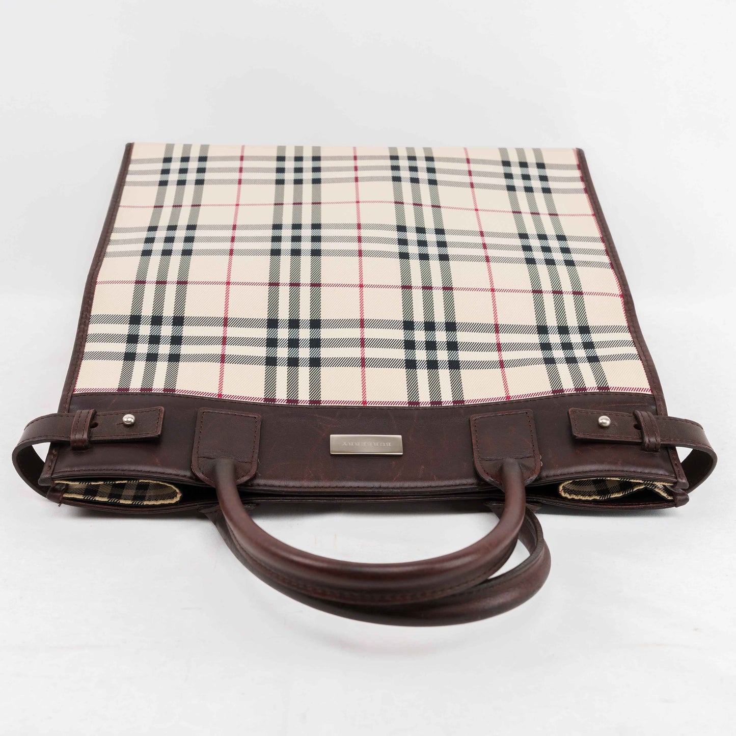 Burberry Nova Check Canvas & Leather Tote Bag – Brown
